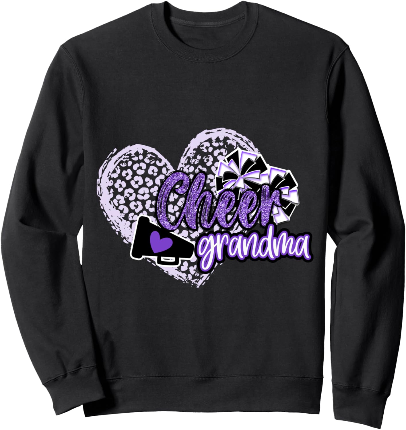 Cheer Grandma Shirt Megaphone Purple Leopard Cheetah Print Sweatshirt T Shirt Streetwear Style Everyday Wear