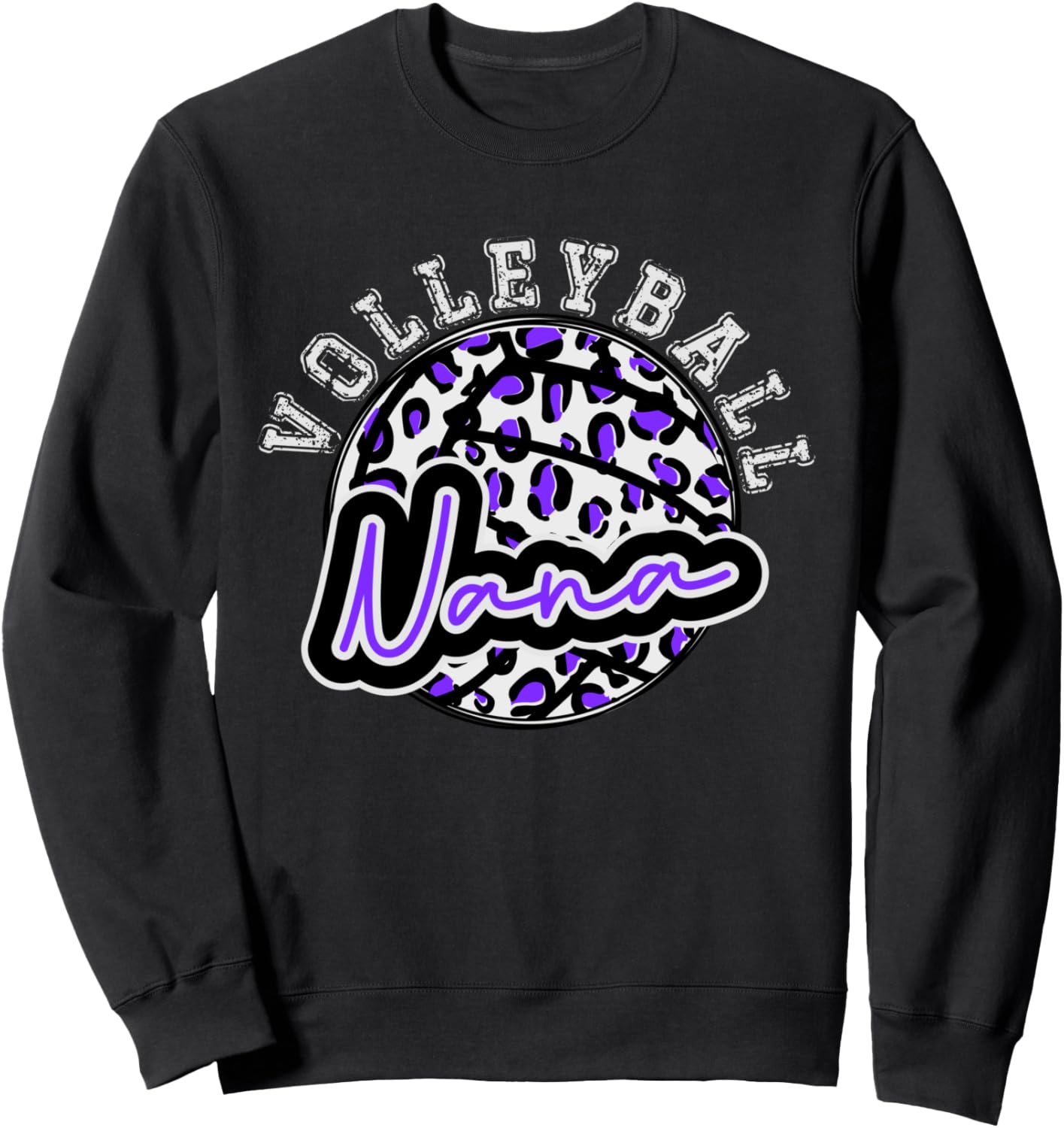 Leopard Cheetah Volleyball Purple Nana Shirt Womens Trendy Sweatshirt T Shirt Comfort Fit Everyday Wear