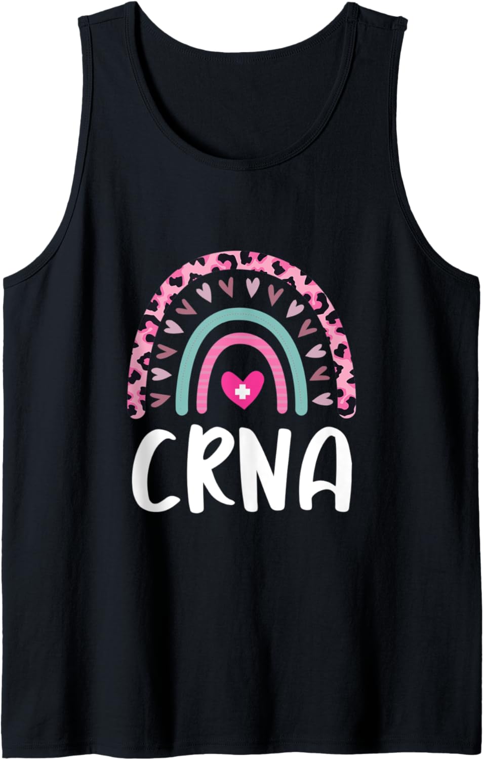 Nurse Anesthetist CRNA Leopard Rainbow Heart Cheetah Print Tank Top Tank Top Comfort Fit Hot Right Now