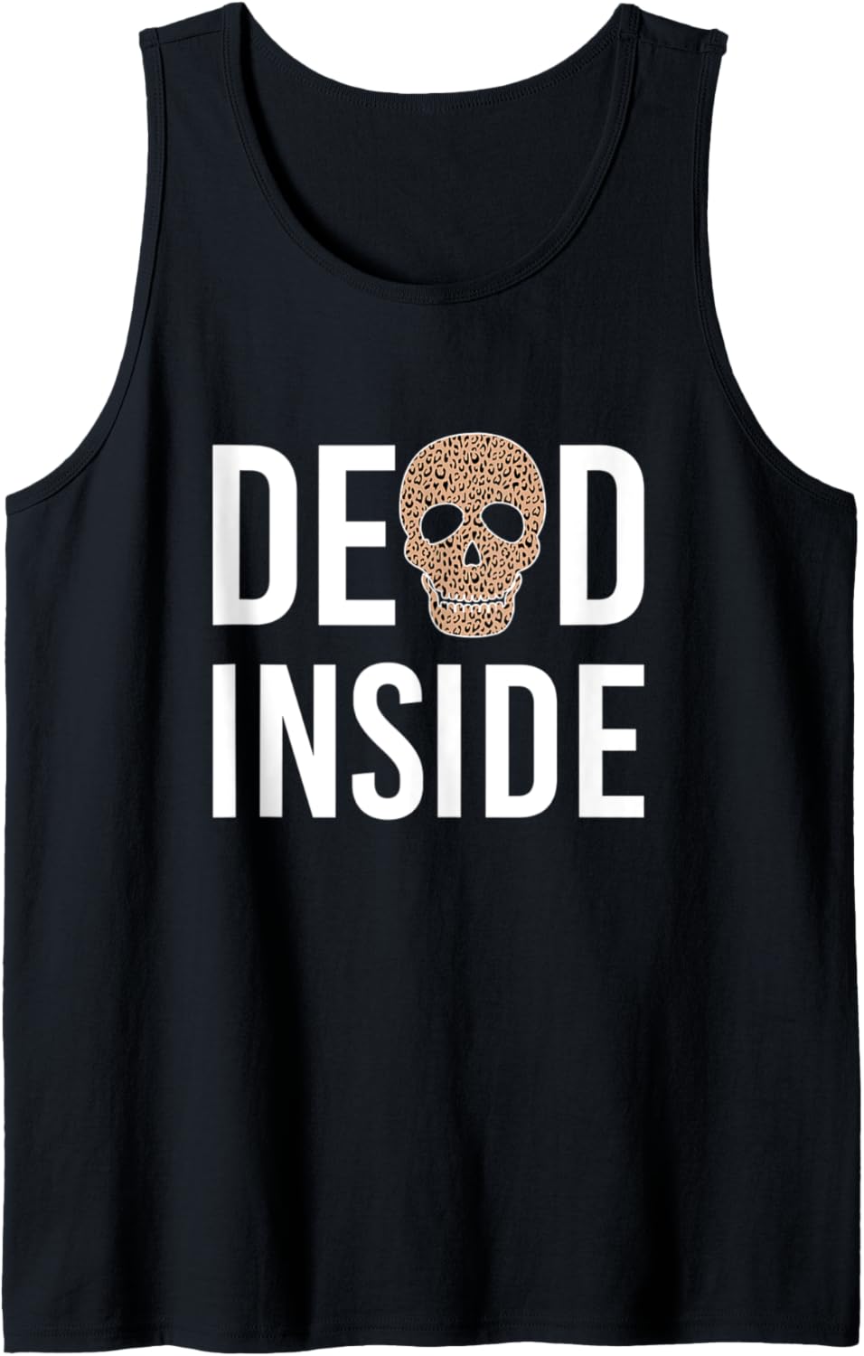 Halloween Introverts Dead Inside Cheetah Print Skull Tank Top Tank Top High Search Demand Fan Favorite