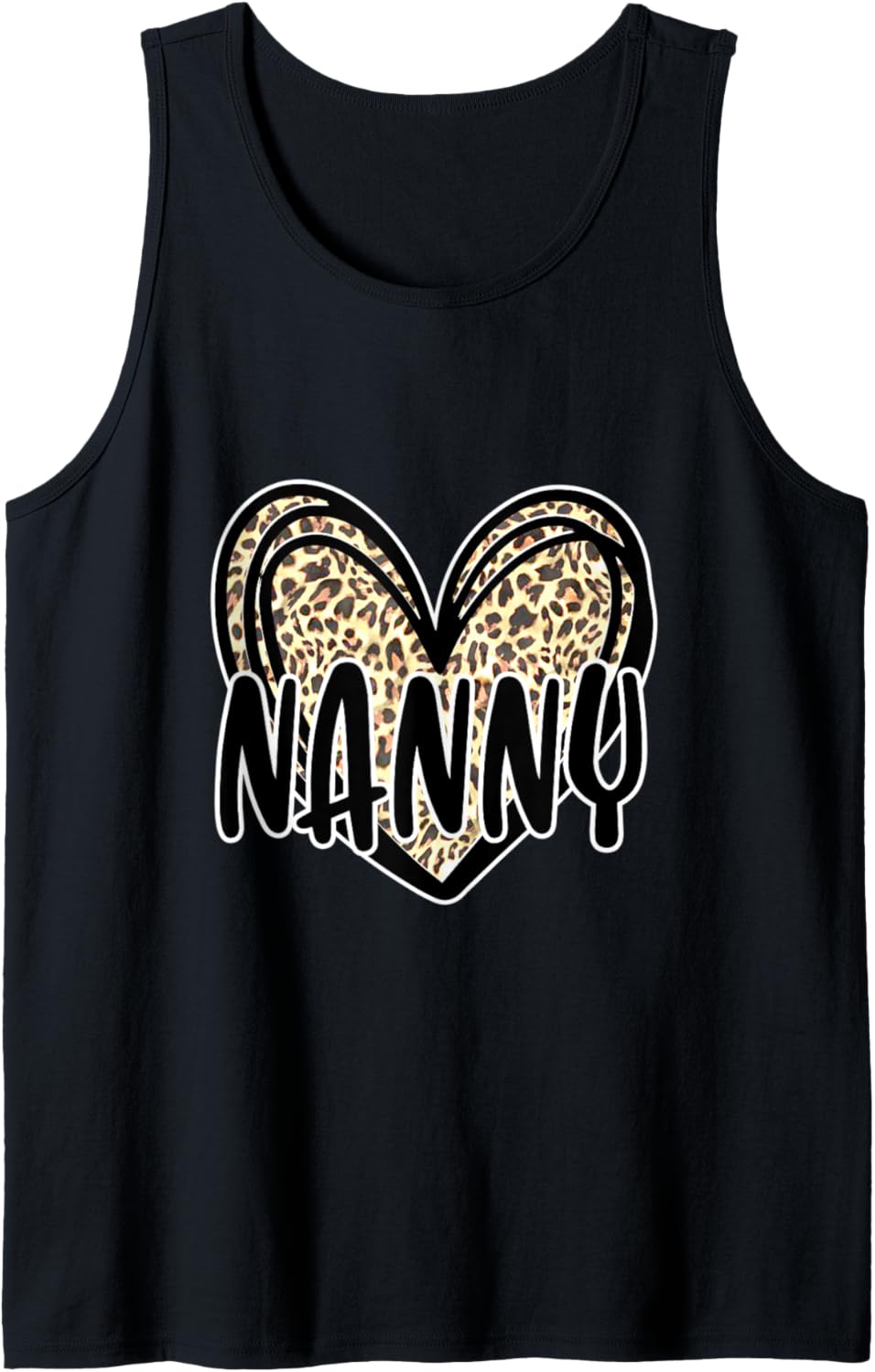 Cute NANNY Women s Leopard Cheetah Print Heart Grandmother Tank Top Tank Top Premium Print US Top Pick