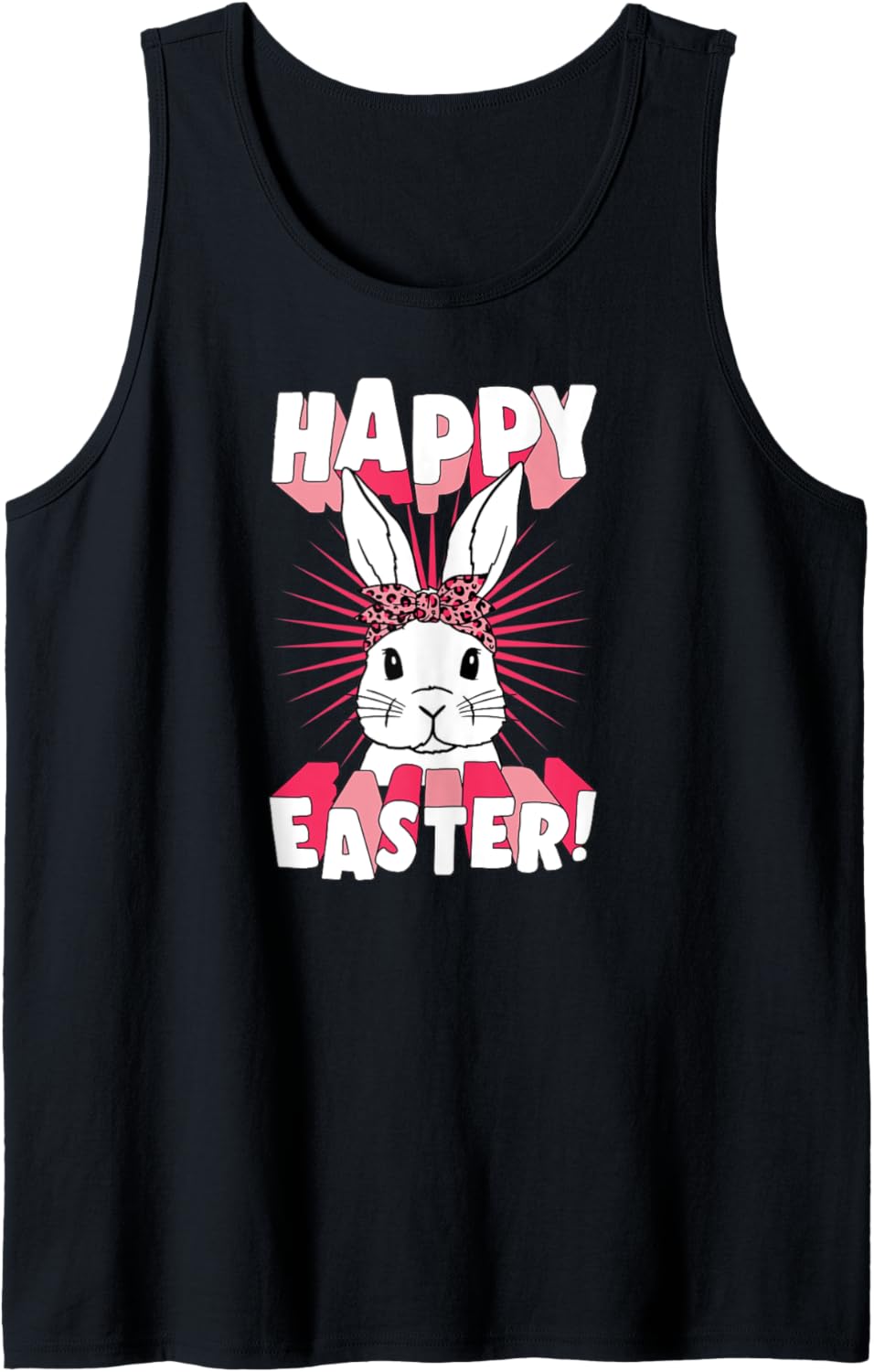 Happy Easter Bunny Rabbit Cheetah Leopard Print Tank Top Tank Top Premium Print US Top Pick
