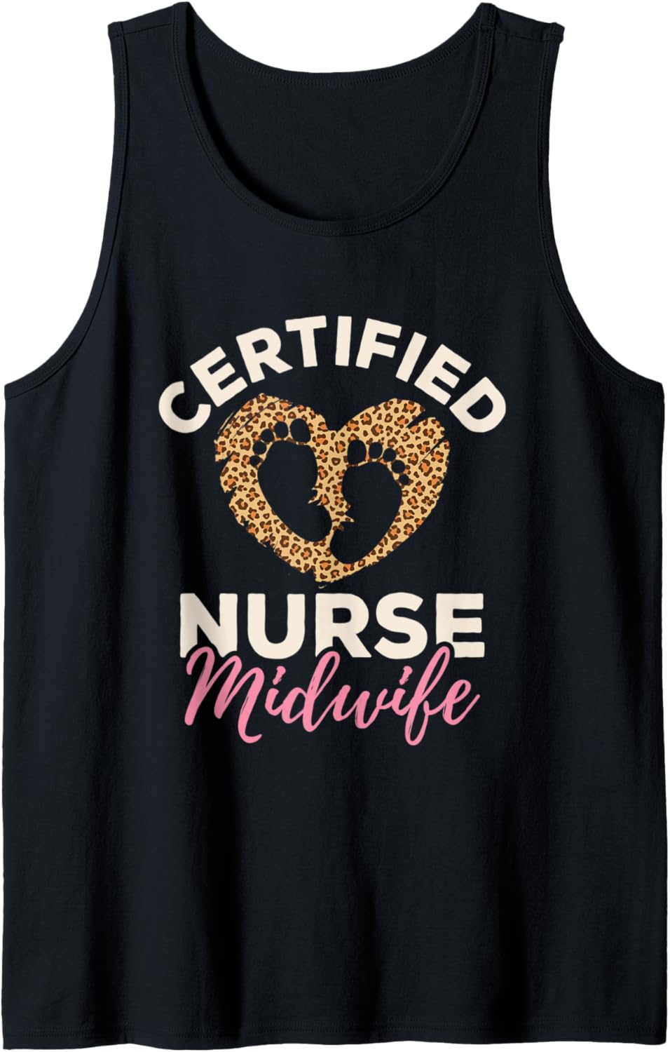 Certified Nurse Midwife Midwifery Cute Cheetah Print Heart Tank Top Tank Top Viral TikTok Find Fan Favorite