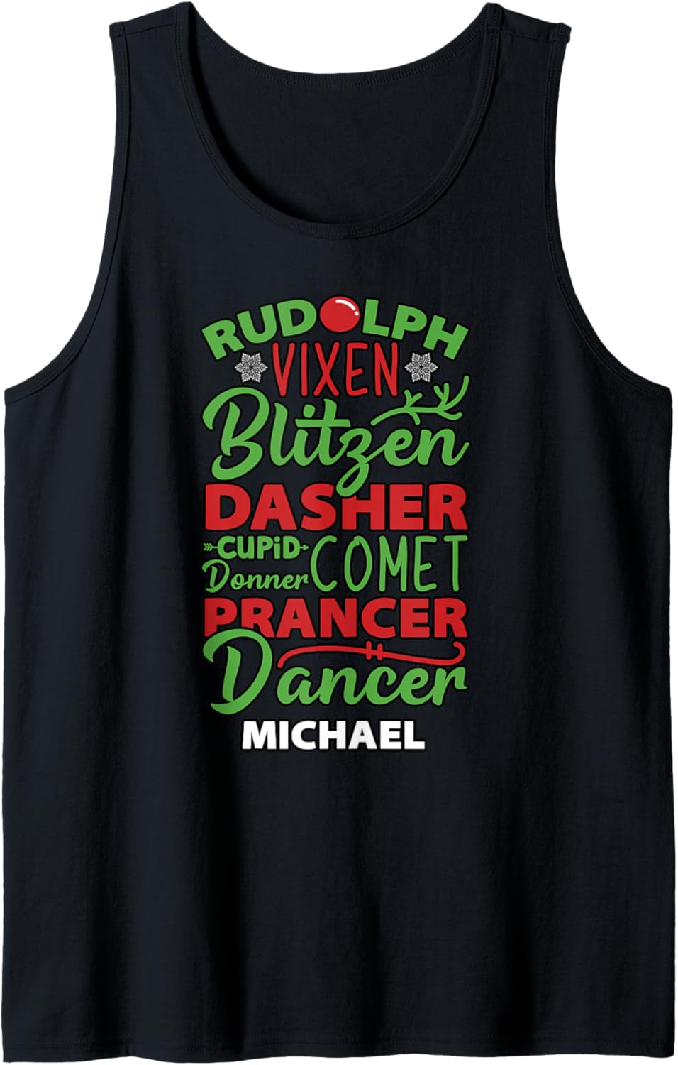 Reindeer Michael Holiday Christmas Name Tank Top Tank Top | Everyday Casual Wear