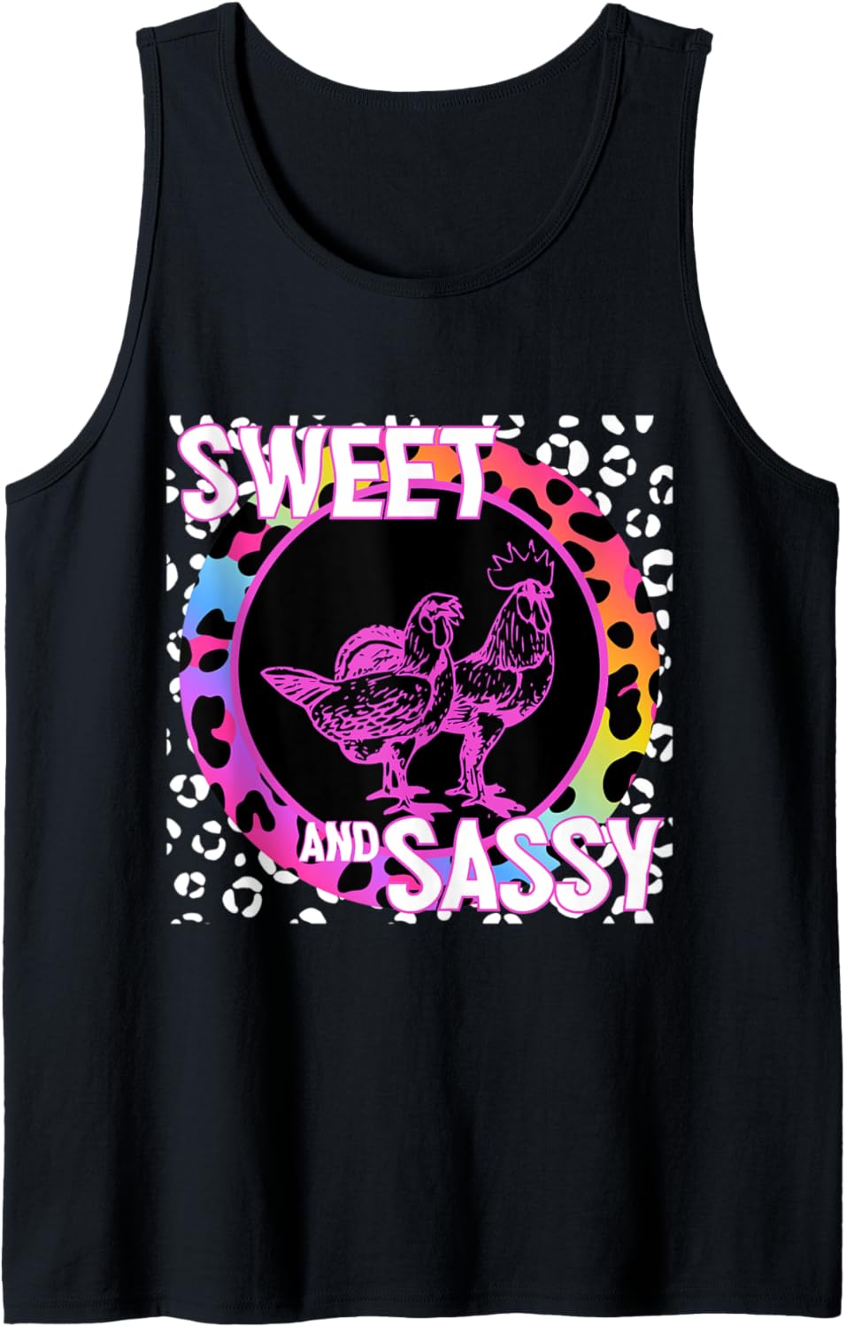 Farm Chickens 90s Nostalgia Rainbow Leopard Print Tropical Tank Top Tank Top Streetwear Style Best Seller Look