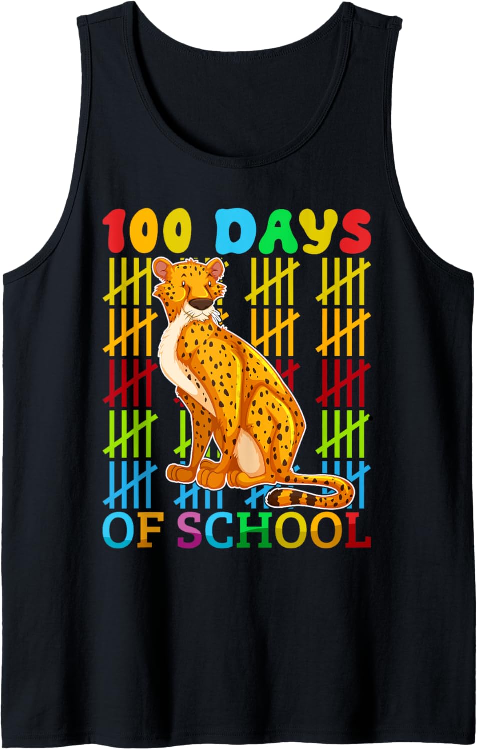 Funny Cheetah Lover Boys Girls 100 Days of School Tank Top Tank Top Streetwear Style Everyday Wear