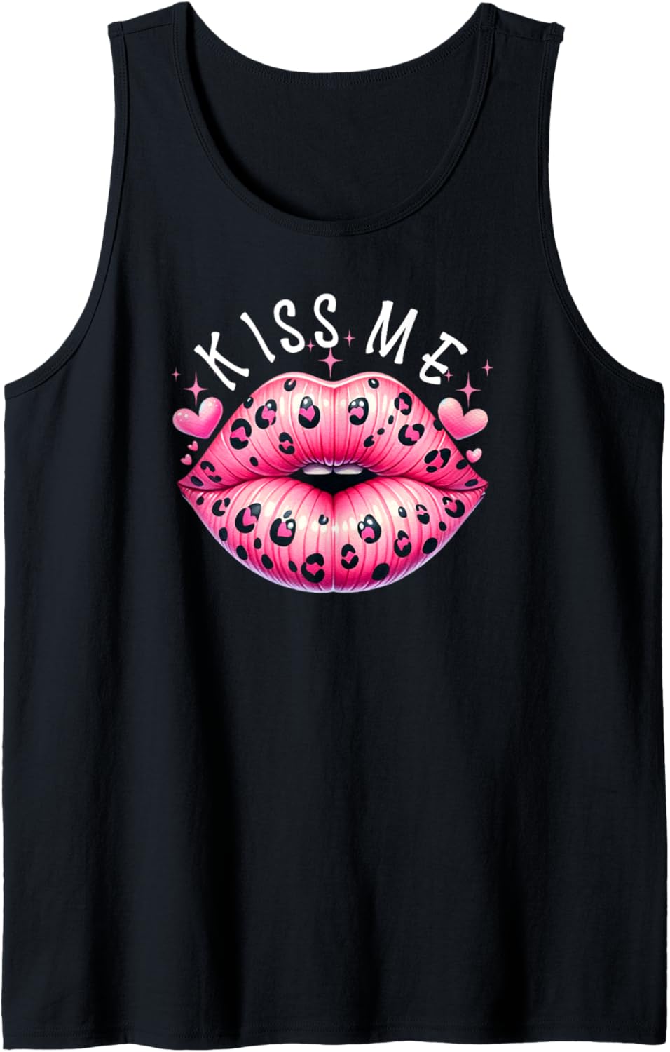 Kiss Me Kissy Cheetah Leopard Print Pattern Lips Love Women Tank Top Tank Top Trending US Best Seller Look