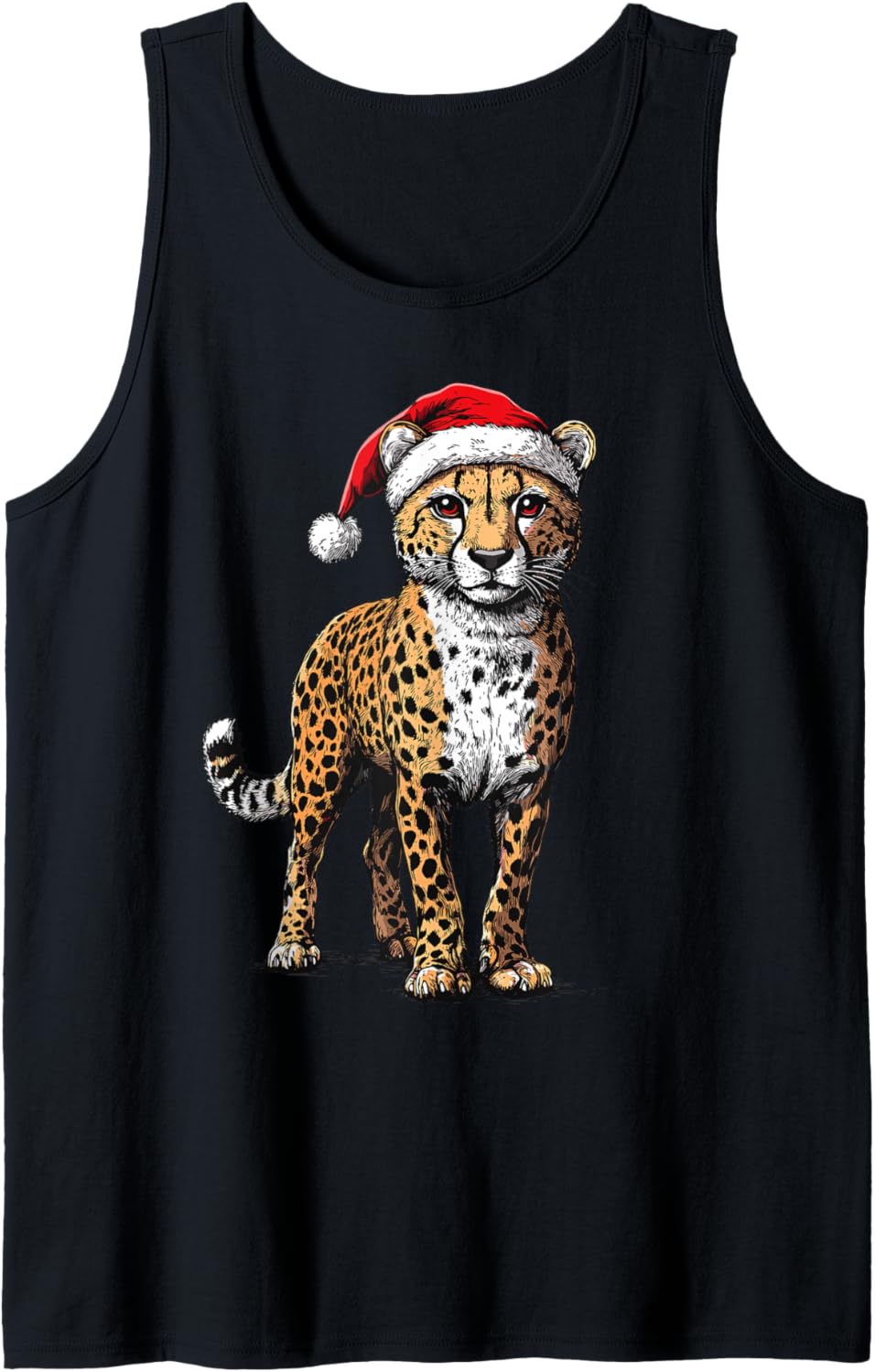 Cheetah Santa Hat Men Women Kids Cheetah Lover Christmas Tank Top Tank Top Trending US Hot Right Now