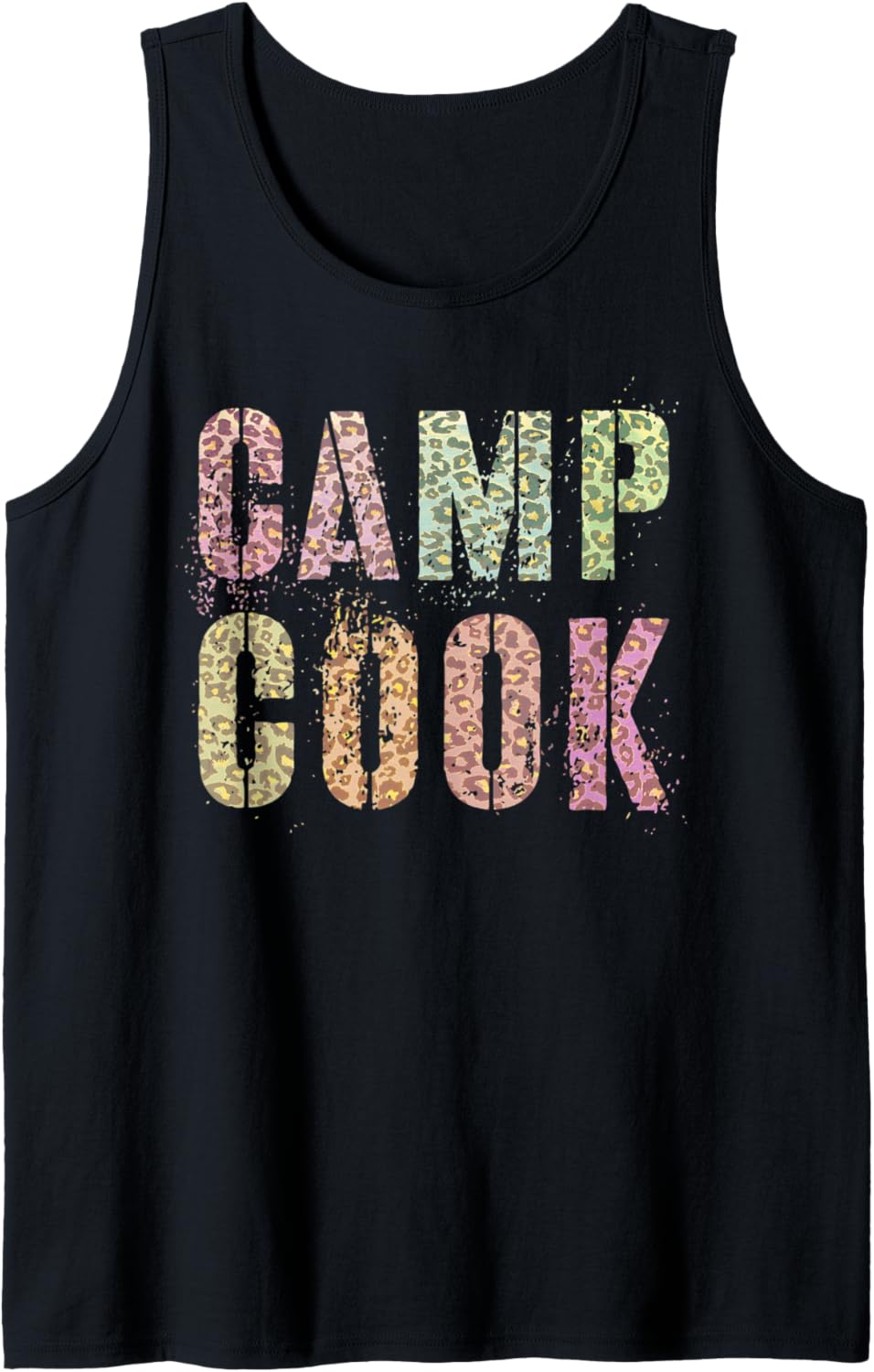 CAMP COOK Leopard Print Summer Campfire Chef 2022 Girl Crew Tank Top Tank Top Streetwear Style US Top Pick