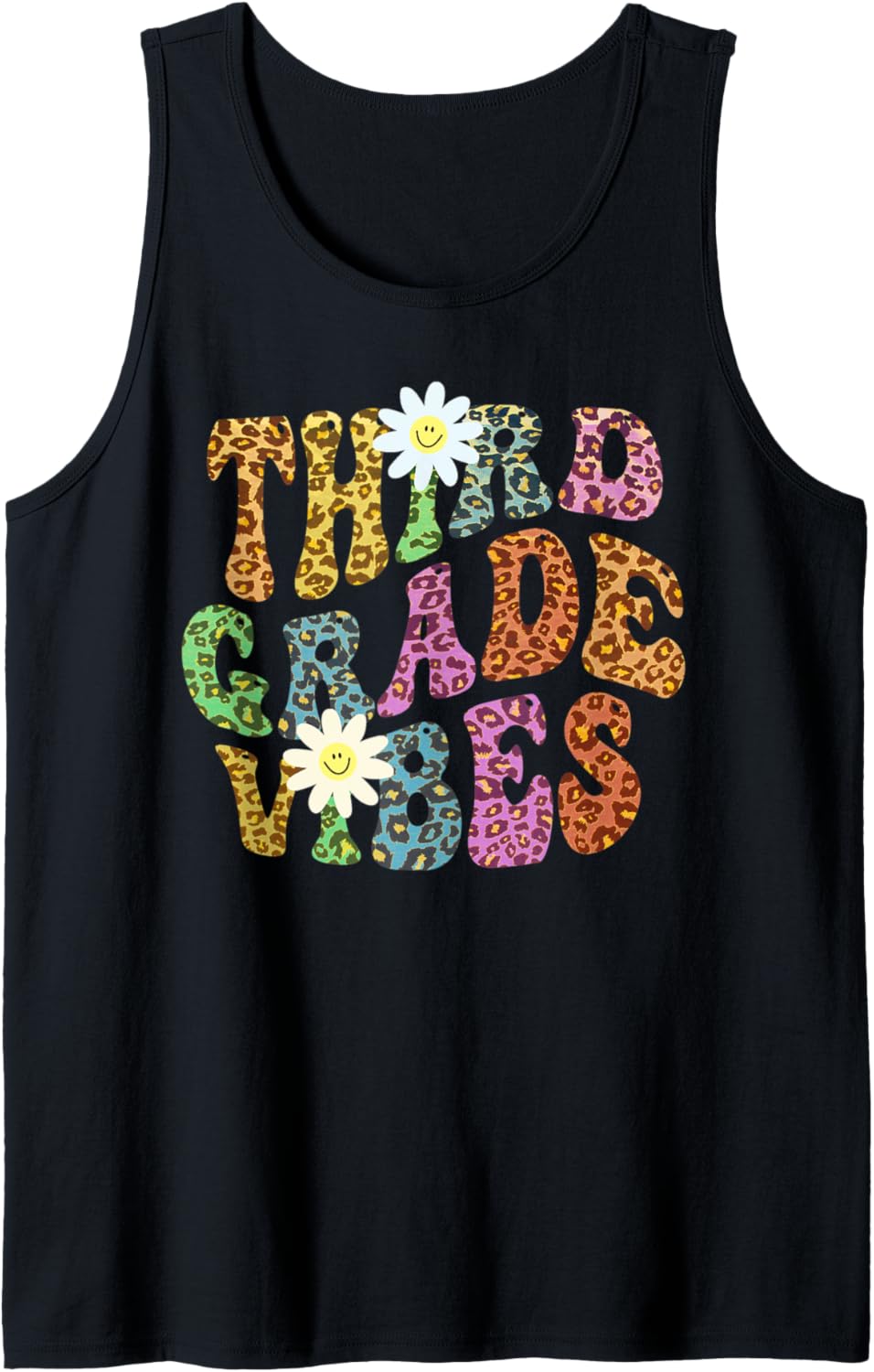 Groovy THIRD GRADE VIBES Teacher Leopard Print 3rd Gr Retro Tank Top Tank Top Streetwear Style US Top Pick