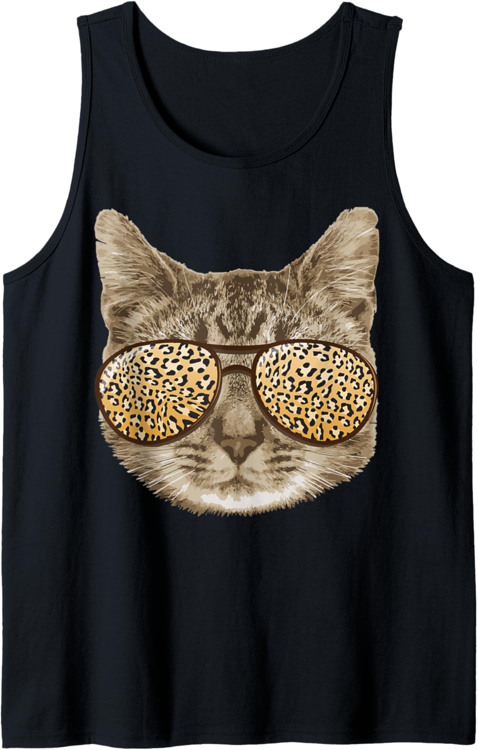Funny Cat Leopard Print Sunglasses Cute Pet Owners Gift Tank Top Tank Top High Search Demand Best Seller Look