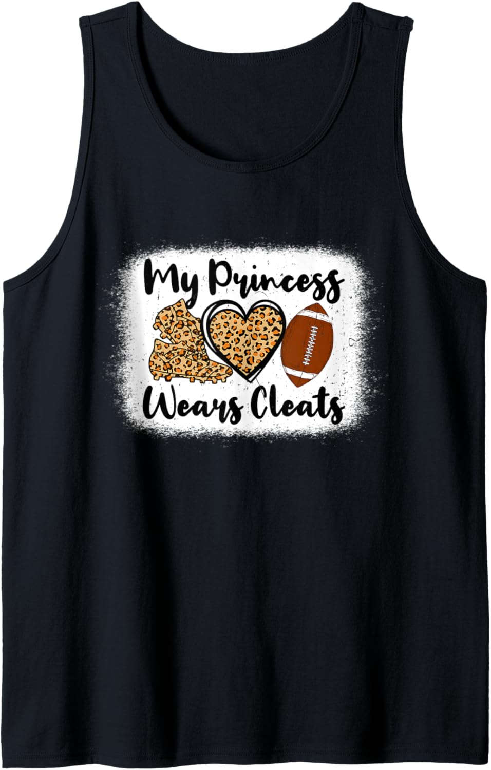 My Princess Wears Cleats Football Mom Leopard Football girl Tank Top Tank Top Trending US Gift Ready