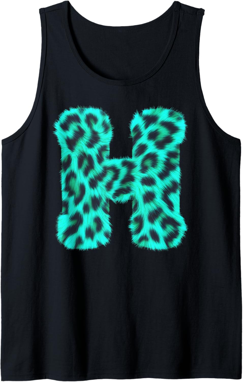 Letter H Cheetah Leopard Print Blue Initial Zebra Matching Tank Top Tank Top Premium Print Hot Right Now