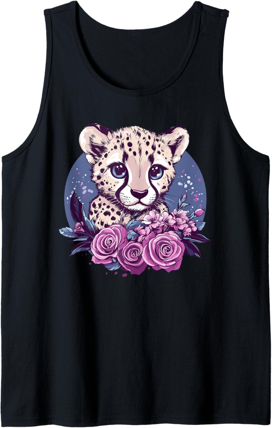 Cheetah Cub Surrounded By Pink Flowers Tank Top Tank Top Premium Print Fan Favorite