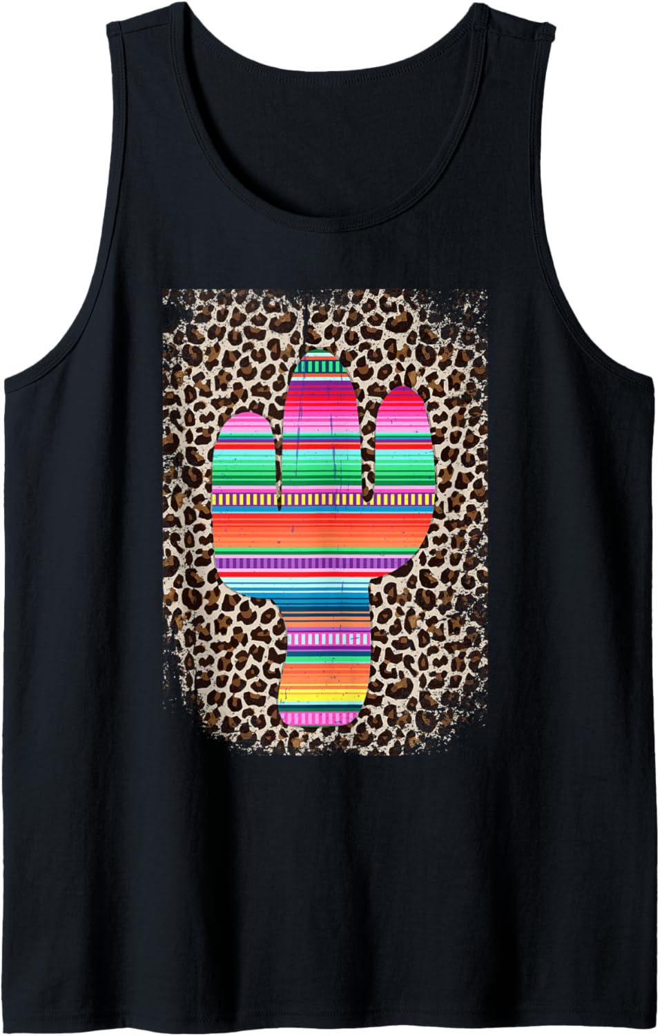 Funny Leopard Cheetah and Serape Cactus print Tank Top Tank Top Premium Print Gift Ready