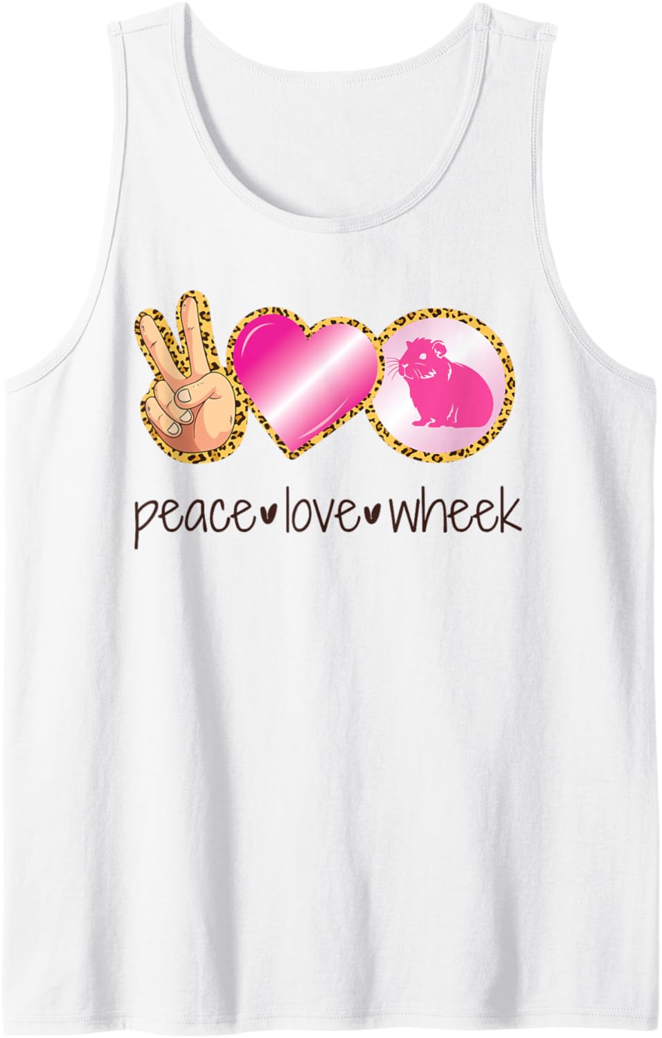 Guinea Pig Leopard Cheetah Peace Love Wheek Tank Top Tank Top Viral TikTok Find Fan Favorite