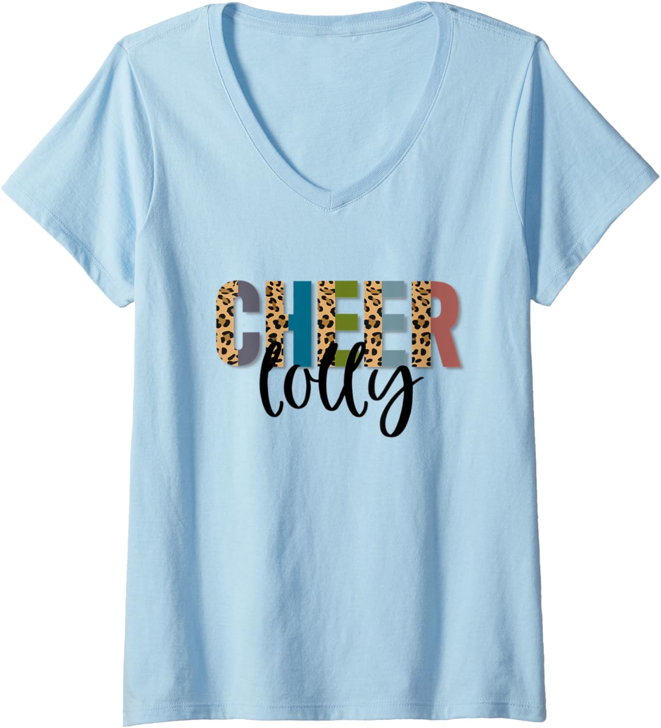Womens Cheer Lolly Leopard Cheetah Print Retro Trendy Cute V Neck Apparel High Search Demand Everyday Wear