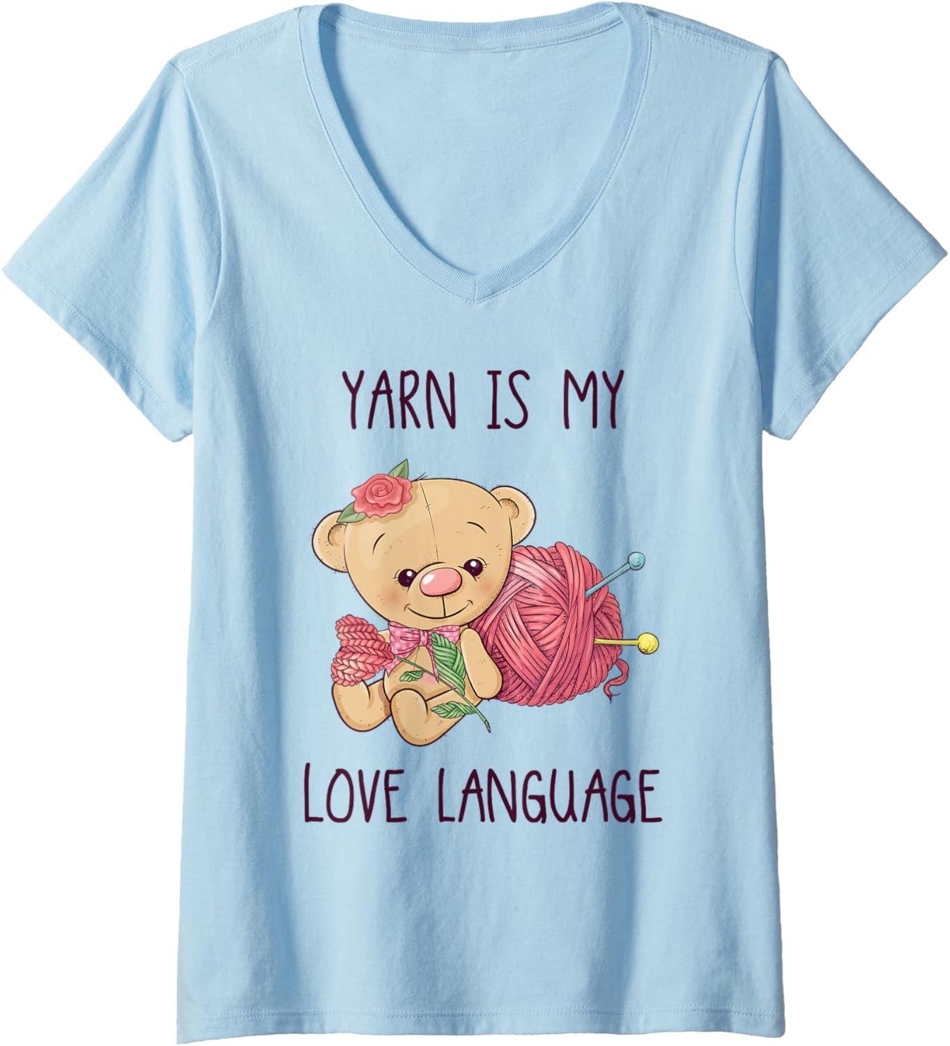 Womens Funny Cute Knitter Yarn Is My Love Language Knitting V-Neck Yarn Supply | Premium Quality | High CTR Title