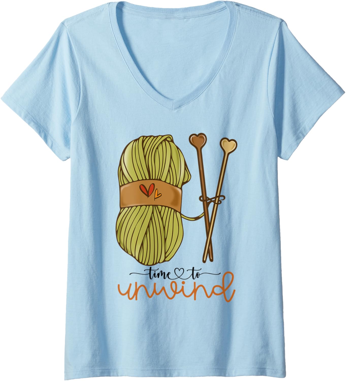 Womens Time To Unwind Yarn Crochet Lovers Arts and Crafts V-Neck Yarn Supply | Viral US Pick | Perfect for Crafters