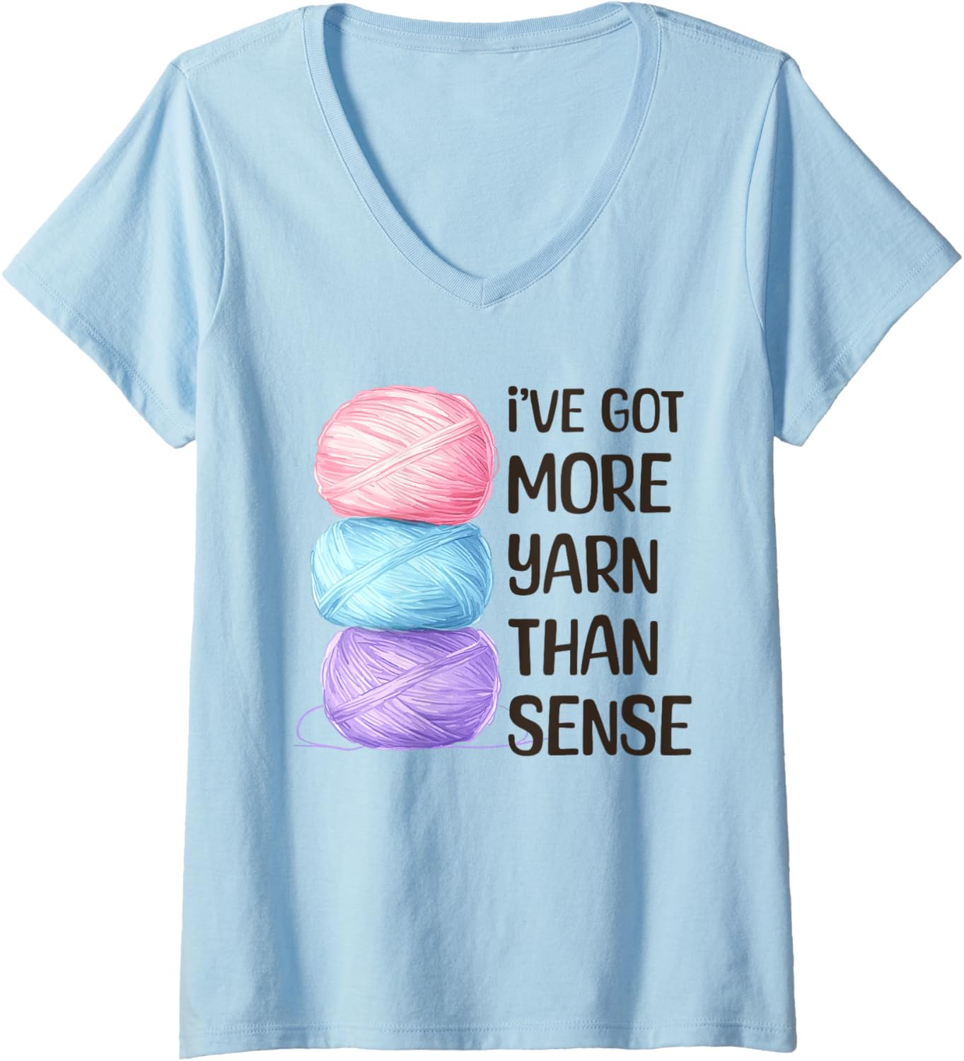 Womens Sarcastic Crochet Humor Yarn Hoarding Crocheting V-Neck Yarn Supply | Trending 2025 | Perfect for Crafters