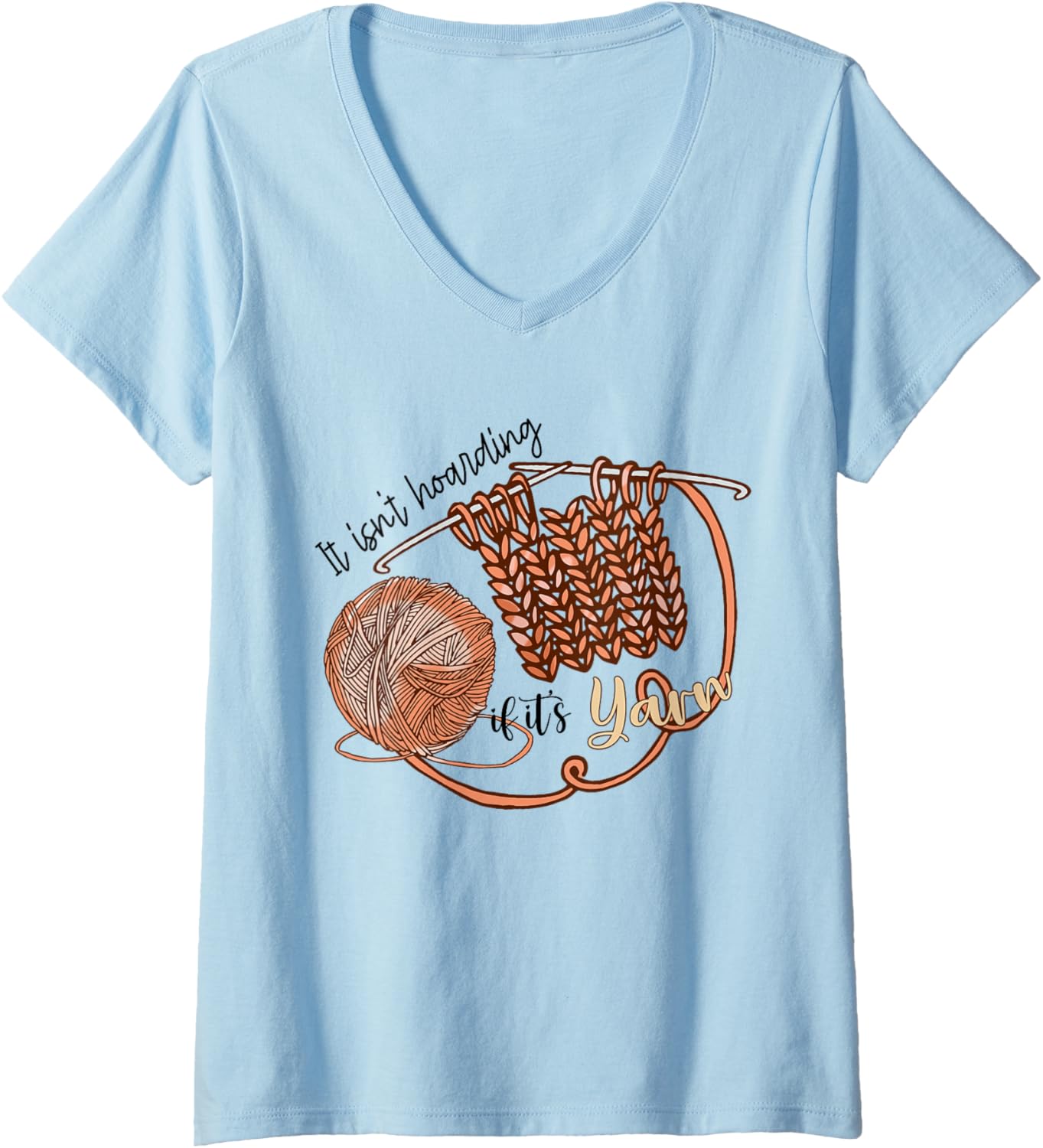 Knitting Nerd It Isn't Hoarding If It's Yarn Crochet Lover V-Neck Yarn Supply | Viral US Pick | Best Seller Choice