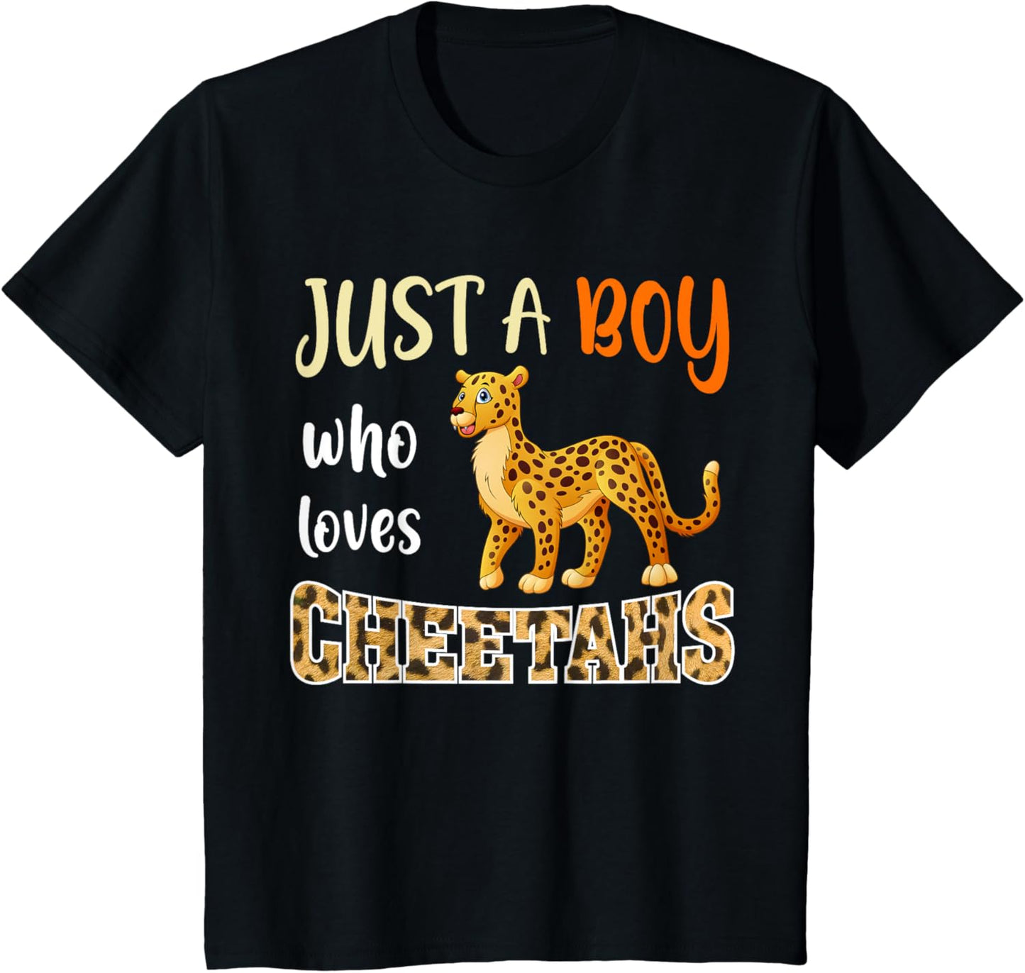 Kids Boy Loves Cheetahs Cute Leopard Print Design Apparel Premium Print US Top Pick