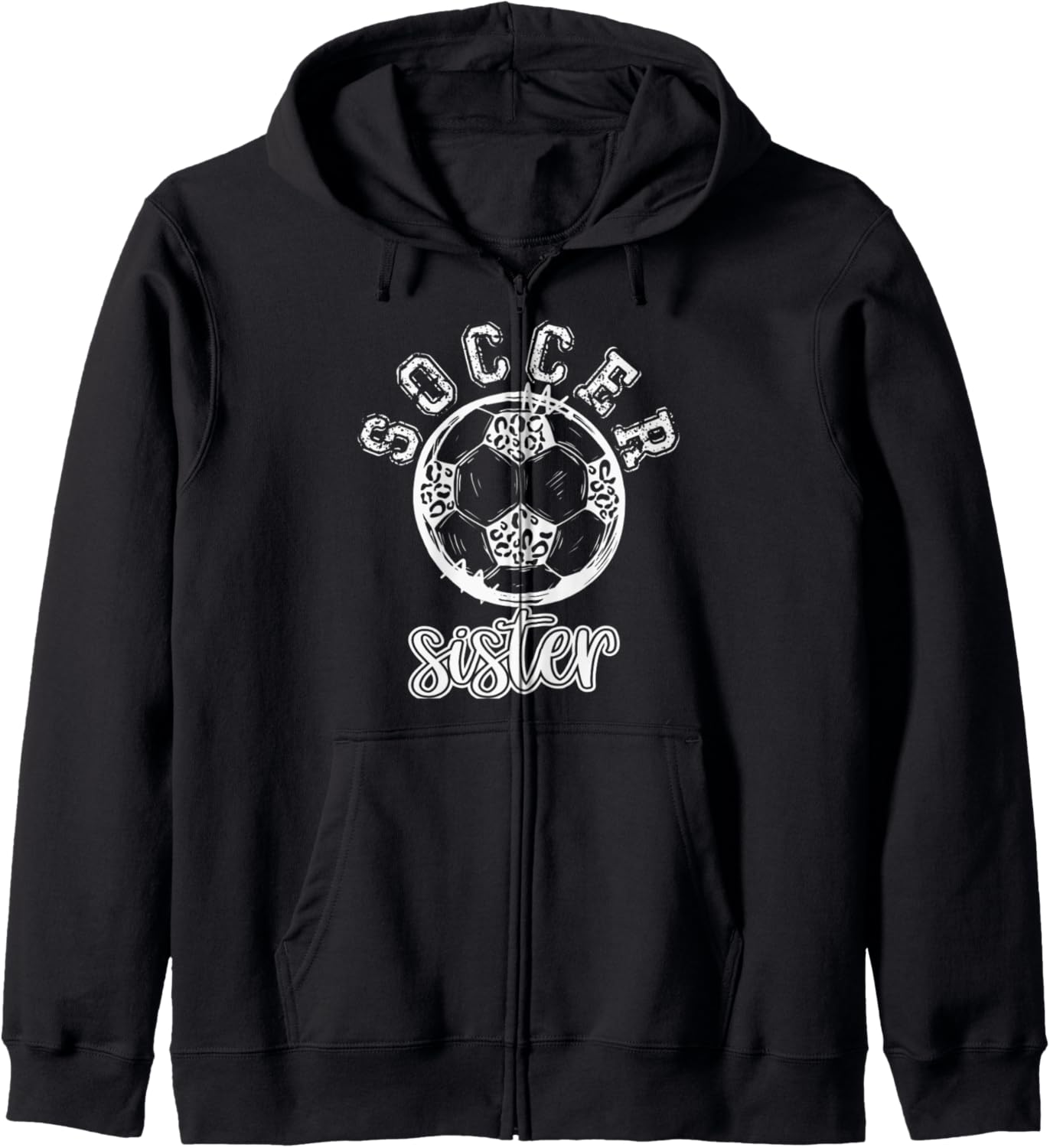 Soccer SISTER Leopard Cheetah Print Retro Trendy Cute Zip Hoodie Hoodie Viral TikTok Find US Top Pick