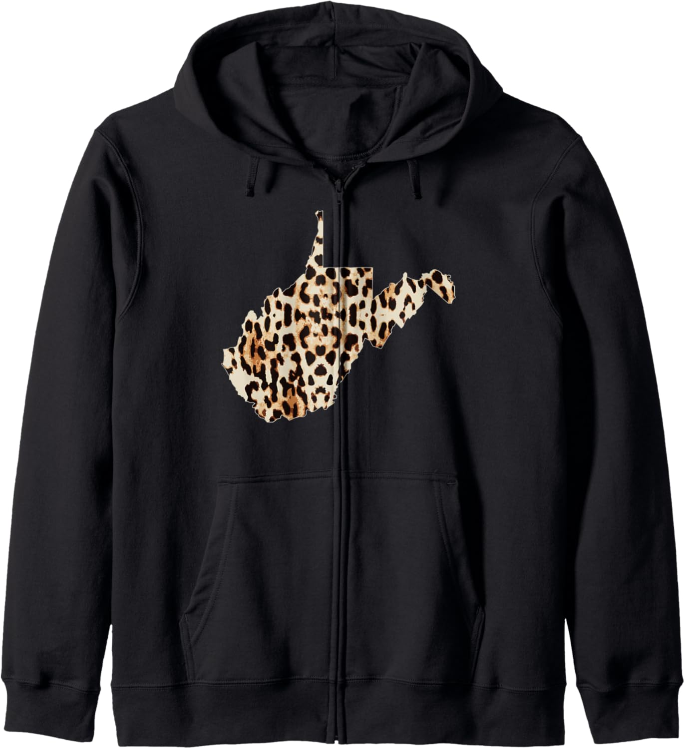 Cool Home West Virginia State Leopard Cheetah Print Zip Hoodie Hoodie Premium Print Everyday Wear