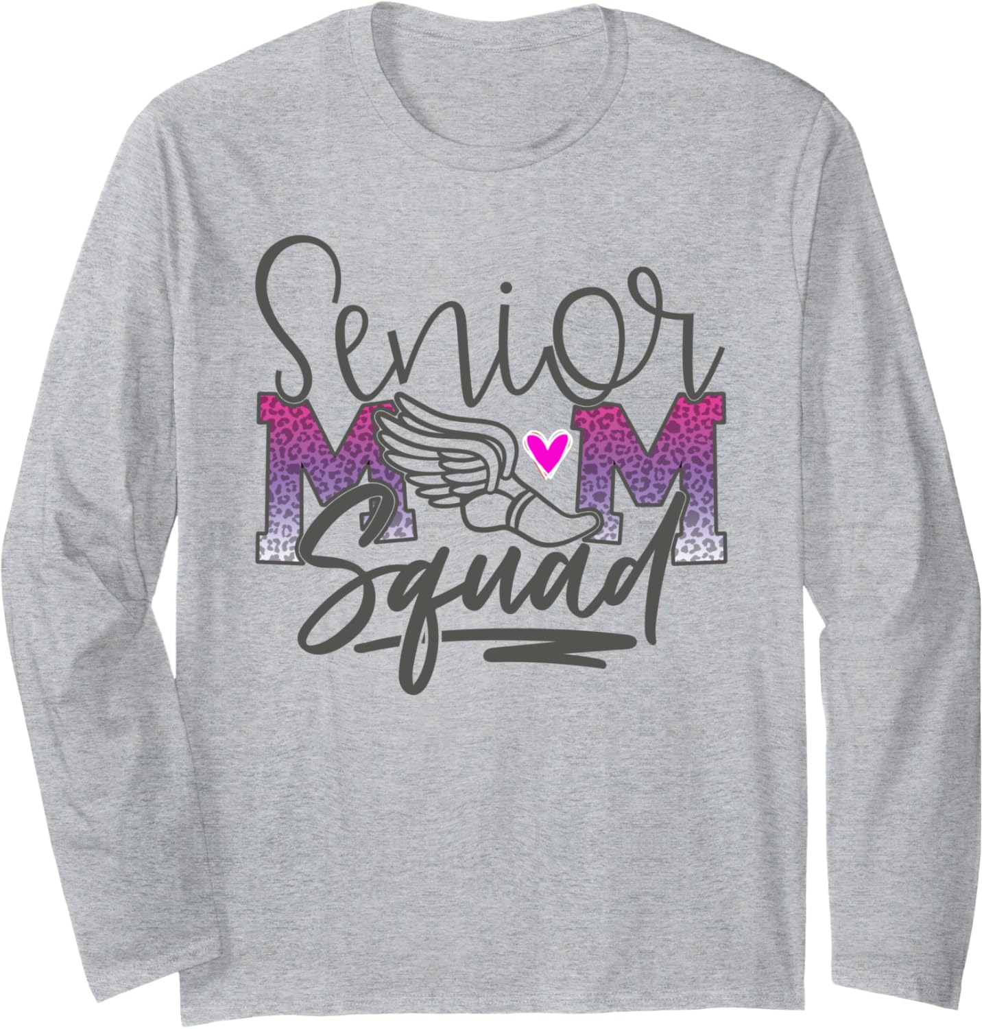 Track Field Cross Country Senior Mom Purple Pink Cheetah Long Sleeve Long Sleeve T Shirt High Search Demand Gift Ready