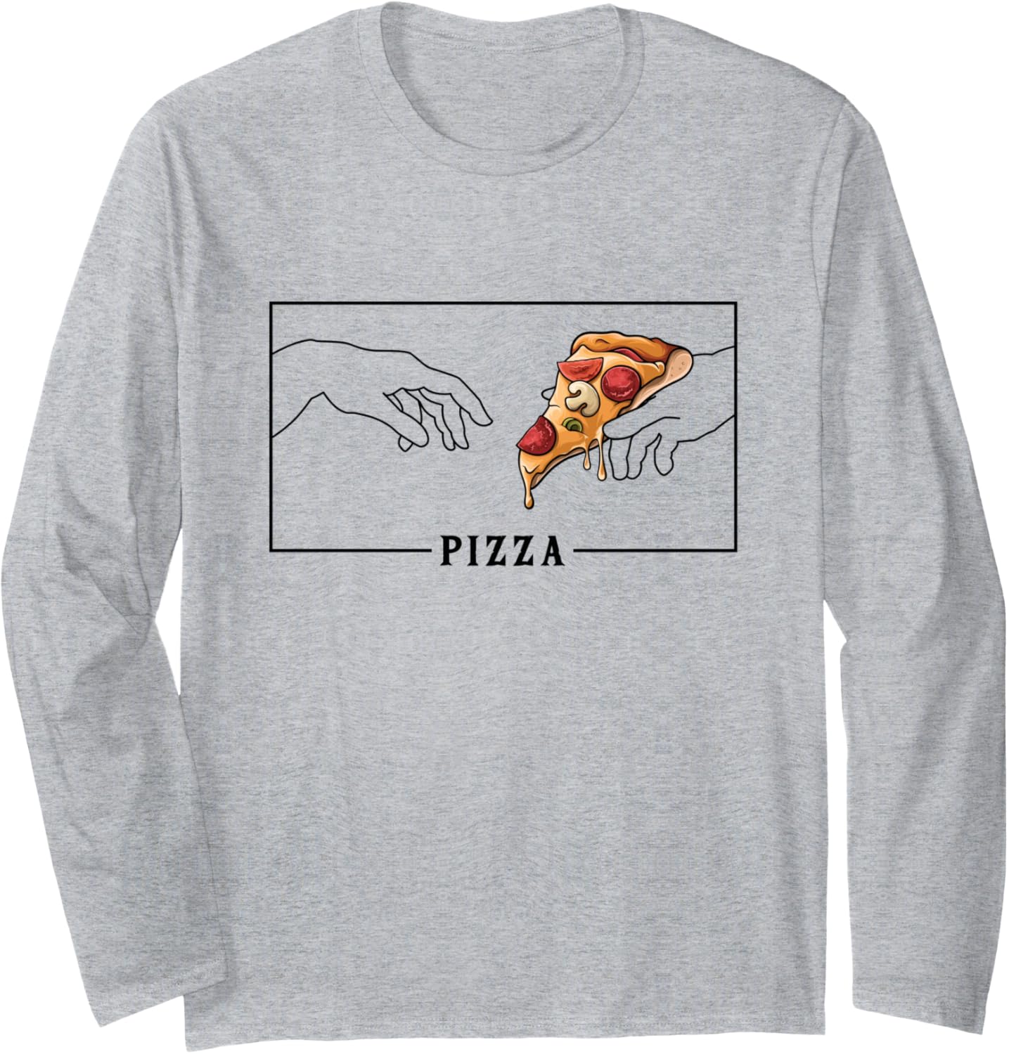 Michelangelo Creation of Adam Pizza Pizzeria Pizza Maker Long Sleeve Apparel | US Viral Style | Aesthetic Fit