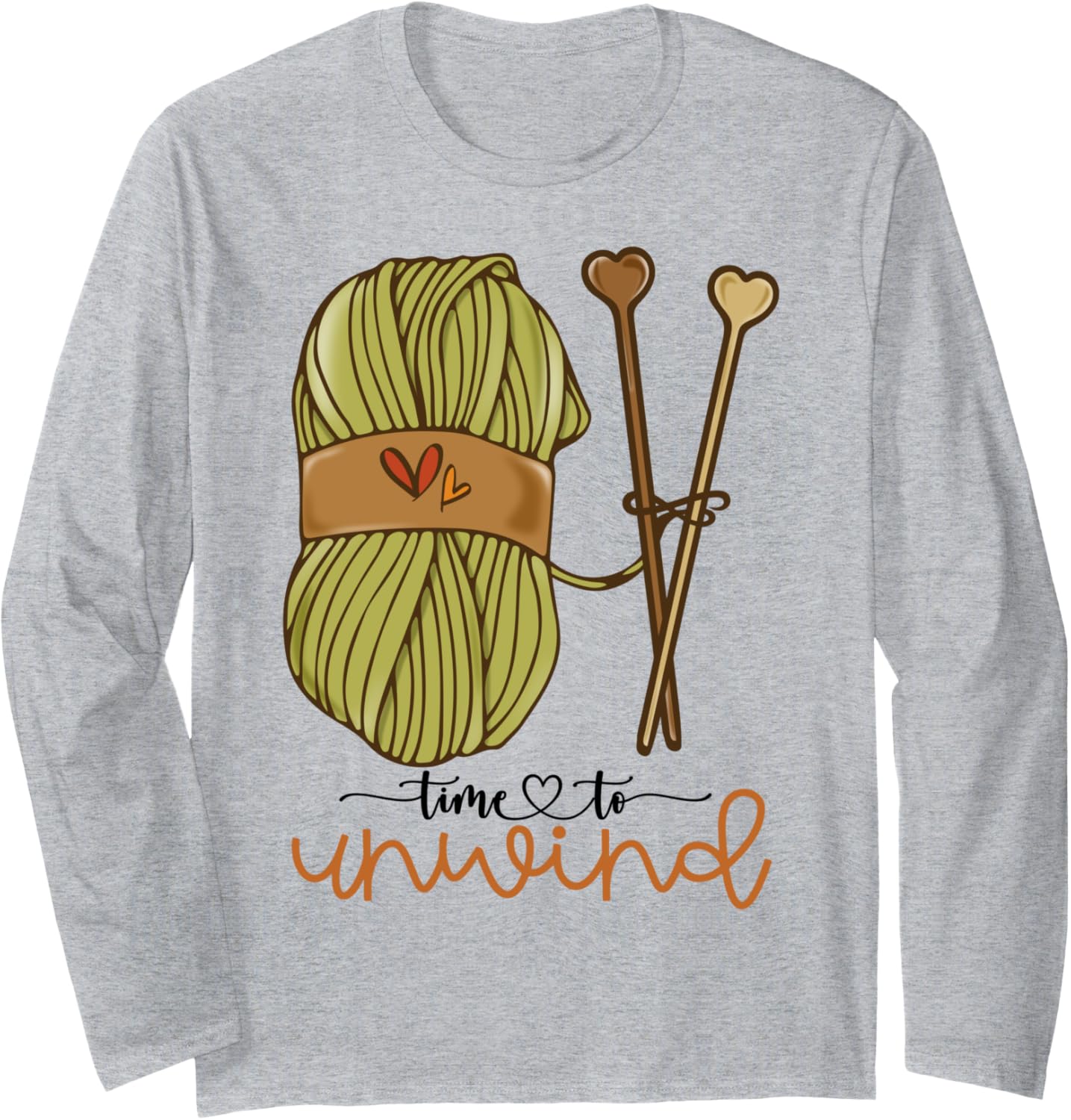 Funny Knitting Lover Girls Time To Unwind Yarn Crochet Love Long Sleeve Yarn Supply | High Search Volume | Customer F...