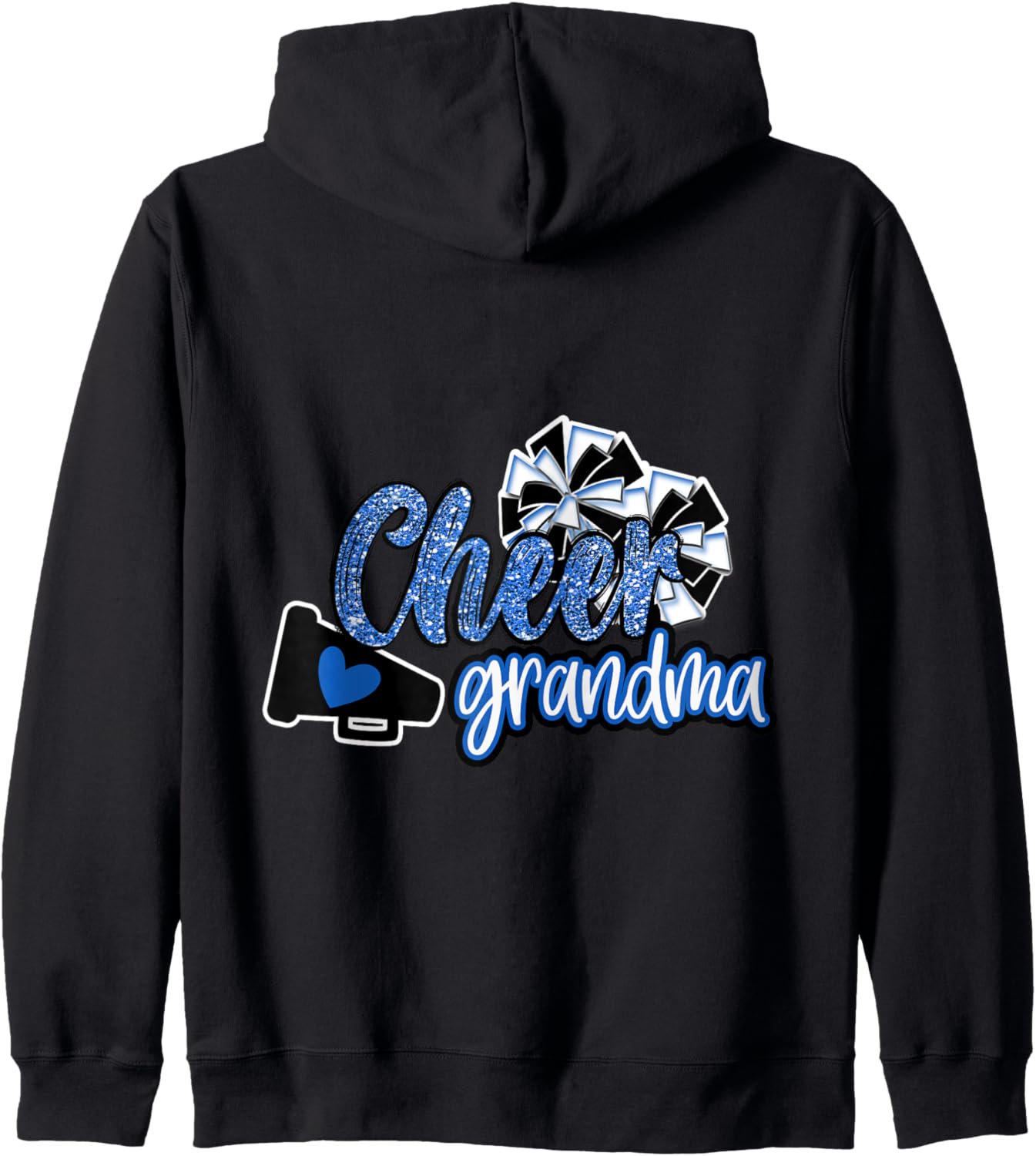 Cheer Grandma Shirt Megaphone Blue Leopard Cheetah Print Zip Hoodie Hoodie Comfort Fit US Top Pick