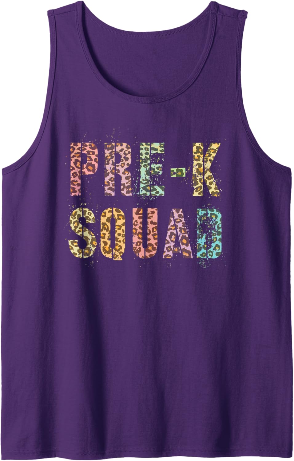 Vintage PRE K SQUAD Teacher Purple PreK Leopard Print Purple Tank Top Tank Top Premium Print Everyday Wear