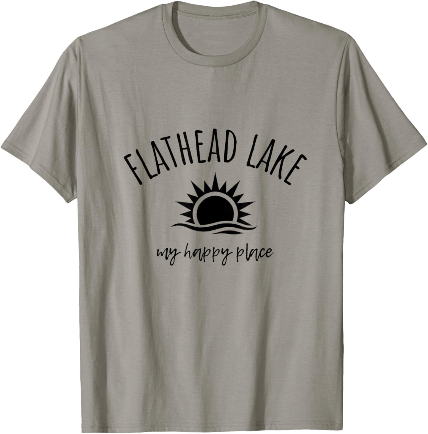 Flathead Lake MT My Happy Place Fishing Boating Camping Fun Apparel | Premium Quality | Aesthetic Casual Look