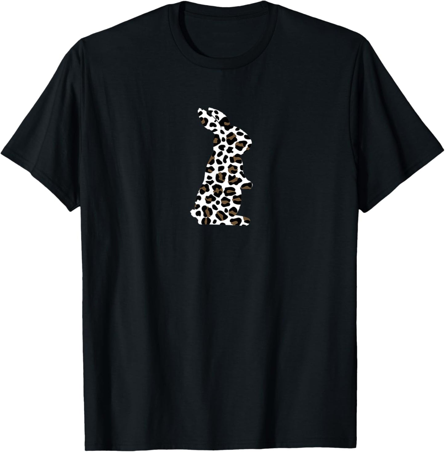 Bunny Leopard Cheetah Print Easter Gift Women Girls Teens T Shirt Comfort Fit Everyday Wear