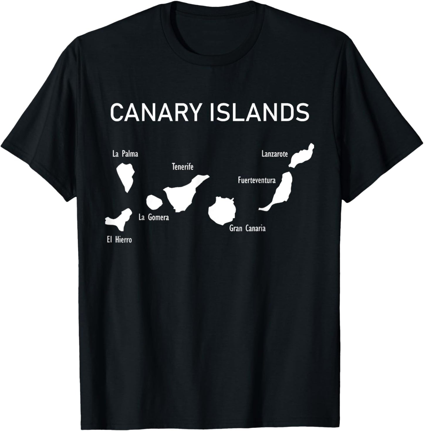 Canary Islands Map and Place Names Spain Canary Islands Apparel | Bestseller Style | Aesthetic Casual Look