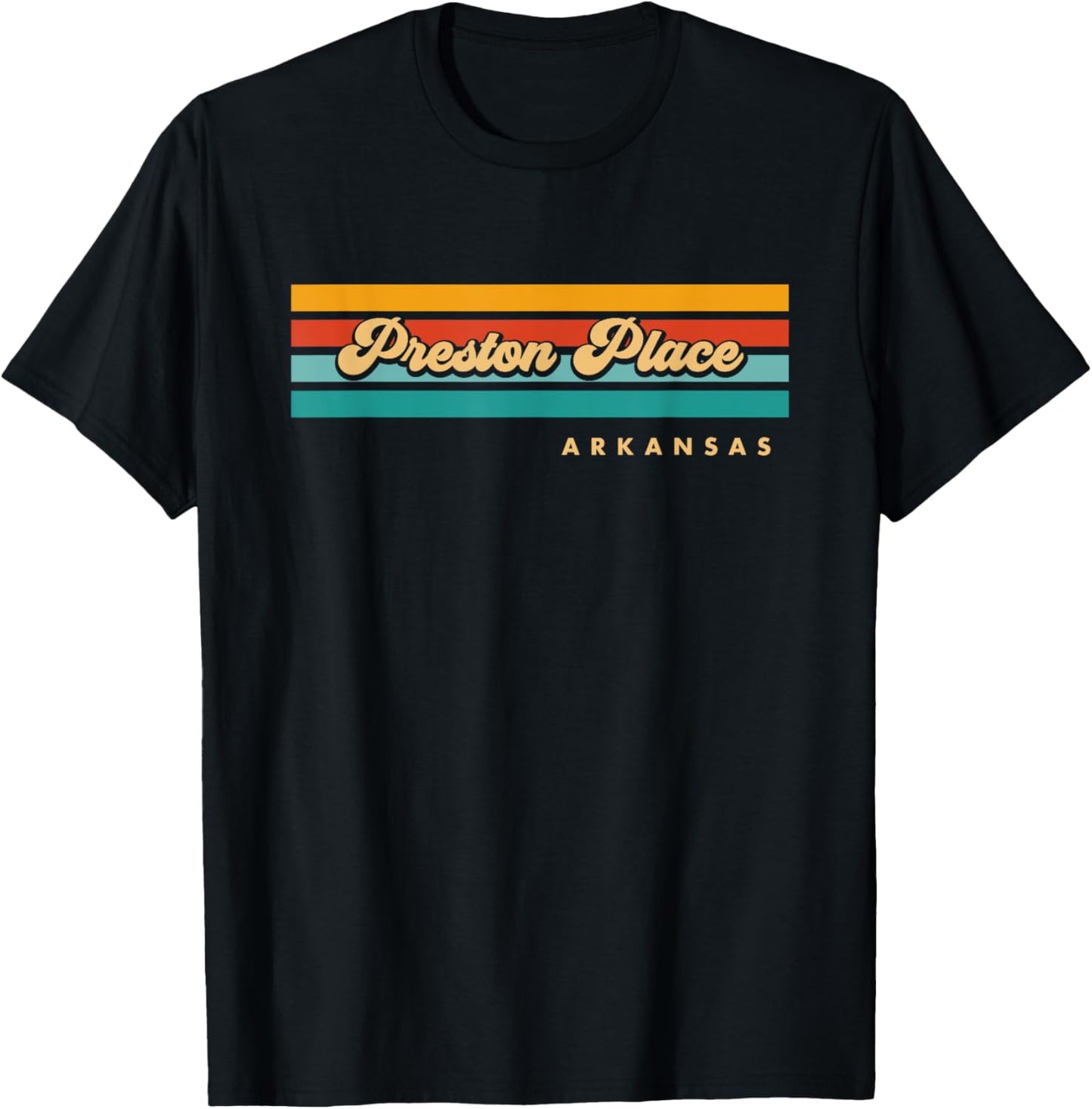 Vintage Sunset Stripes Preston Place, Arkansas Apparel | Premium Quality | Daily Wear Essential