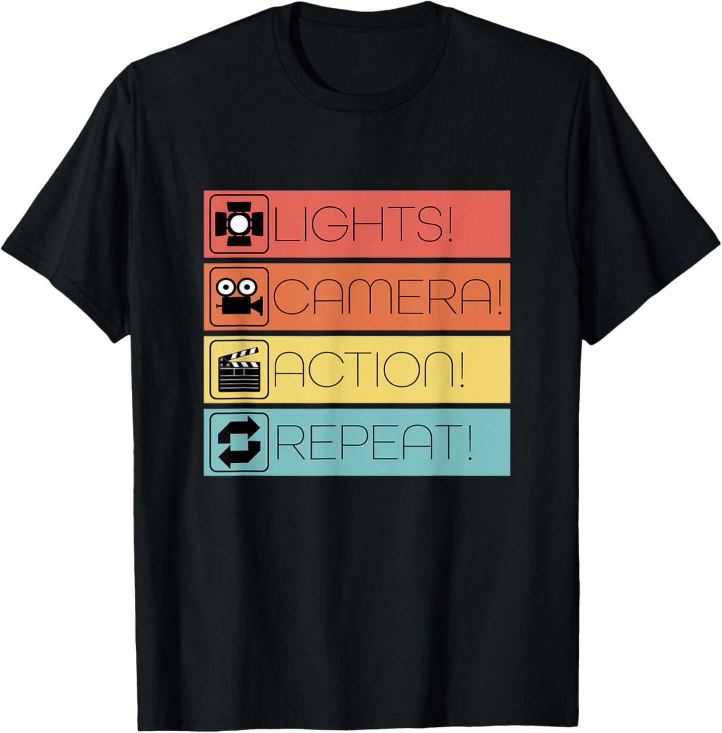 Cool Filmmaker Lights, Camera, Action T-shirt Filmmaking Tee T-Shirt | Premium Quality | Perfect Gift Idea