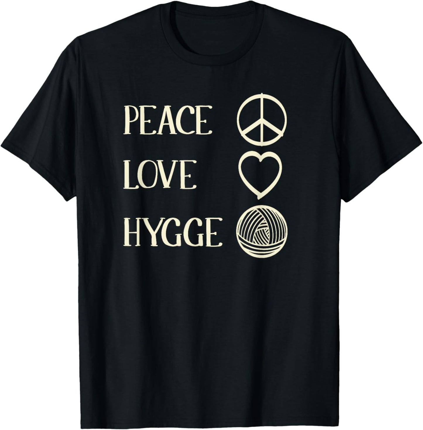 Peace Love Hygge Warm and Cozy Heart and Ball of Yarn Yarn Supply | Viral US Pick | Best Seller Choice