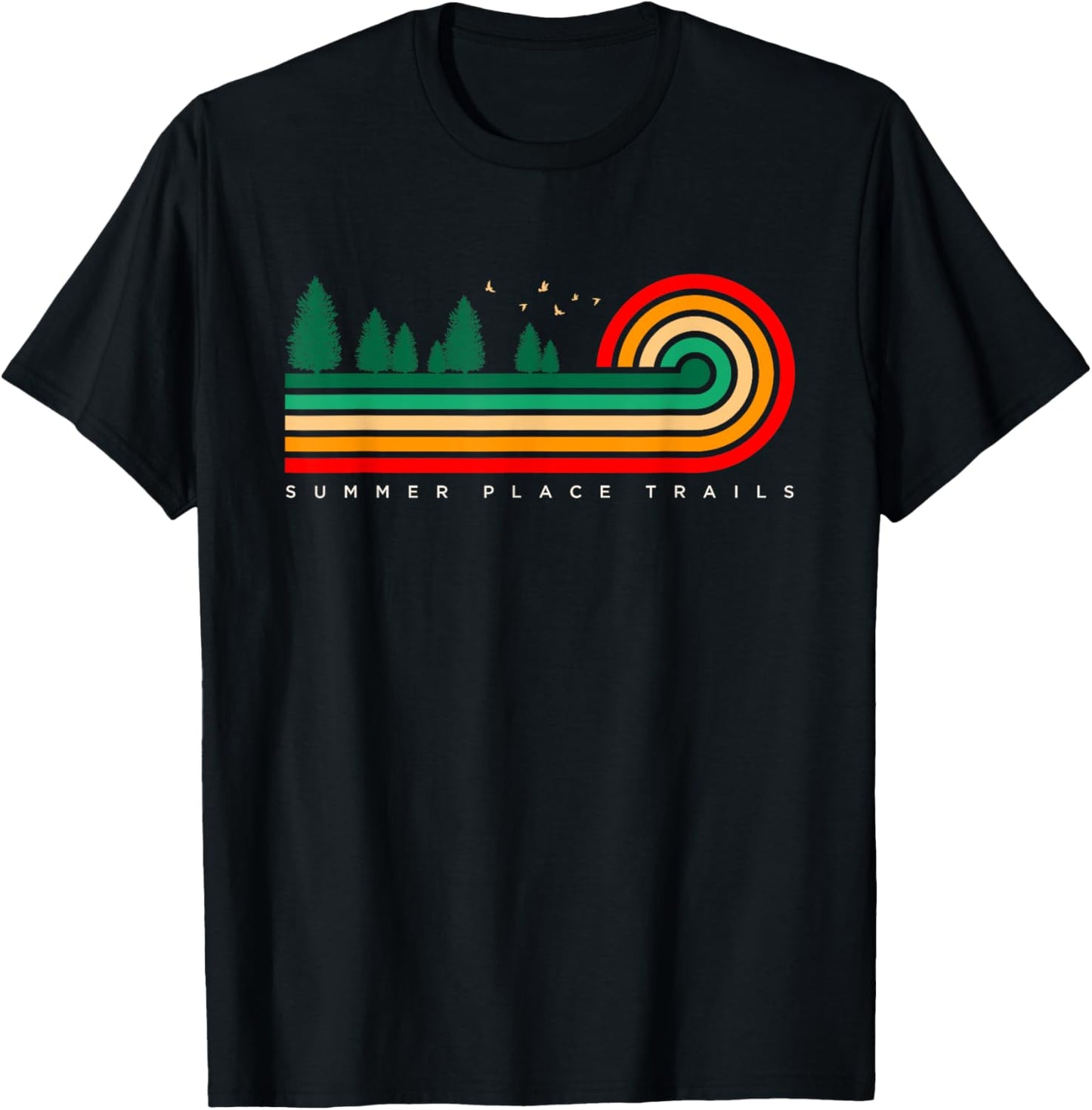 Evergreen Vintage Stripes Summer Place Trails, Arizona T-Shirt for Men Women Kids T-Shirt | US Viral Pick | Perfect Gift Choice