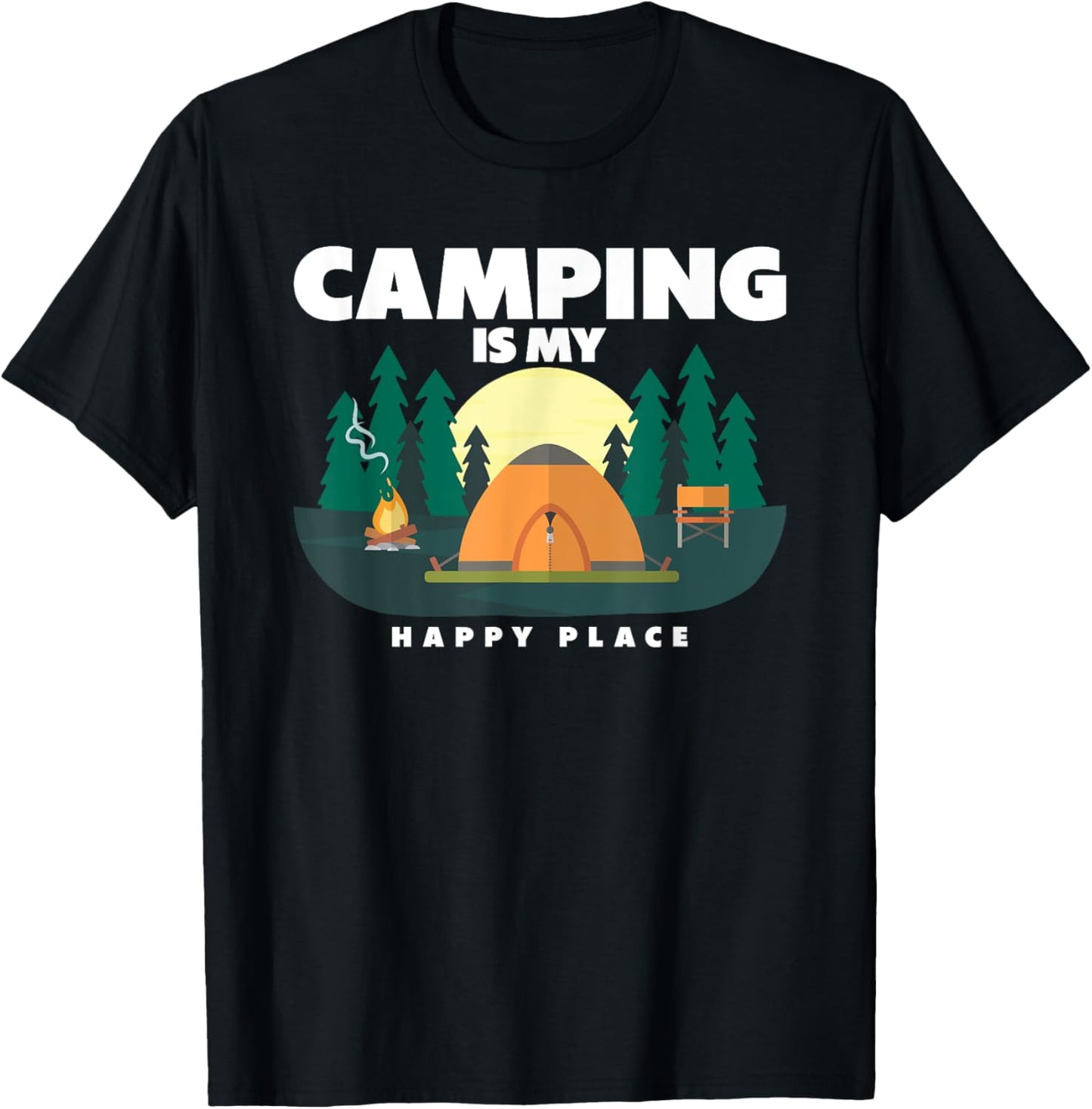 Camping Is My Happy Place Sunset Tent Apparel | Premium Quality | Top Rated Comfort