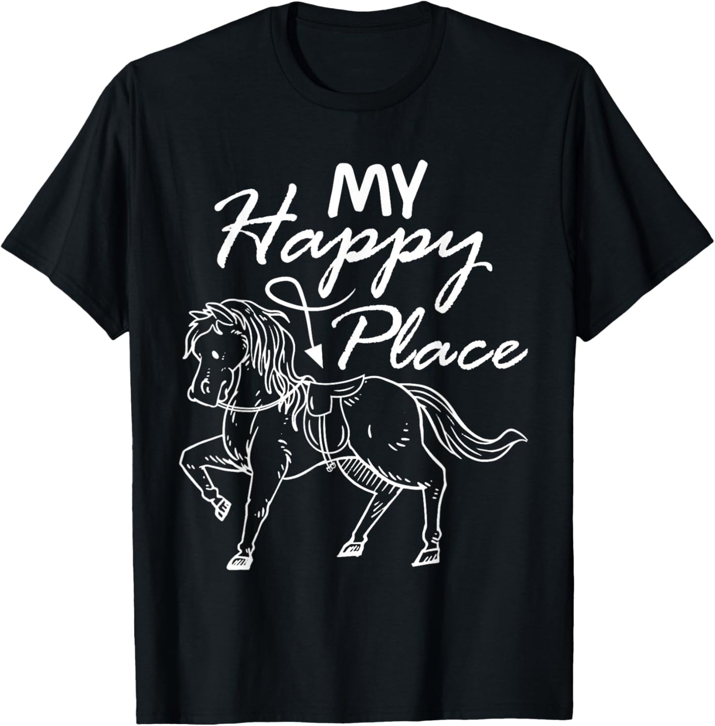 Horseback My Happy Place Equestrian Horse Riding Apparel | Premium Quality | High CTR Boost