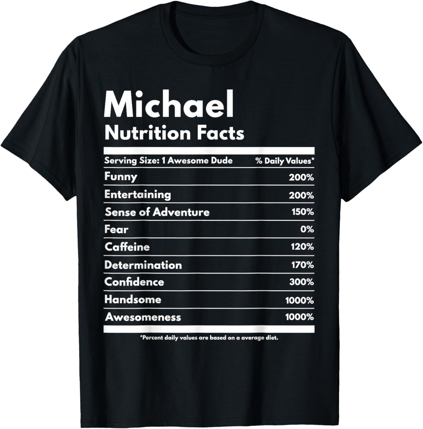 Michael Gift Nutrition Facts Funny Personalized Name Michael Apparel | Everyday Casual Wear