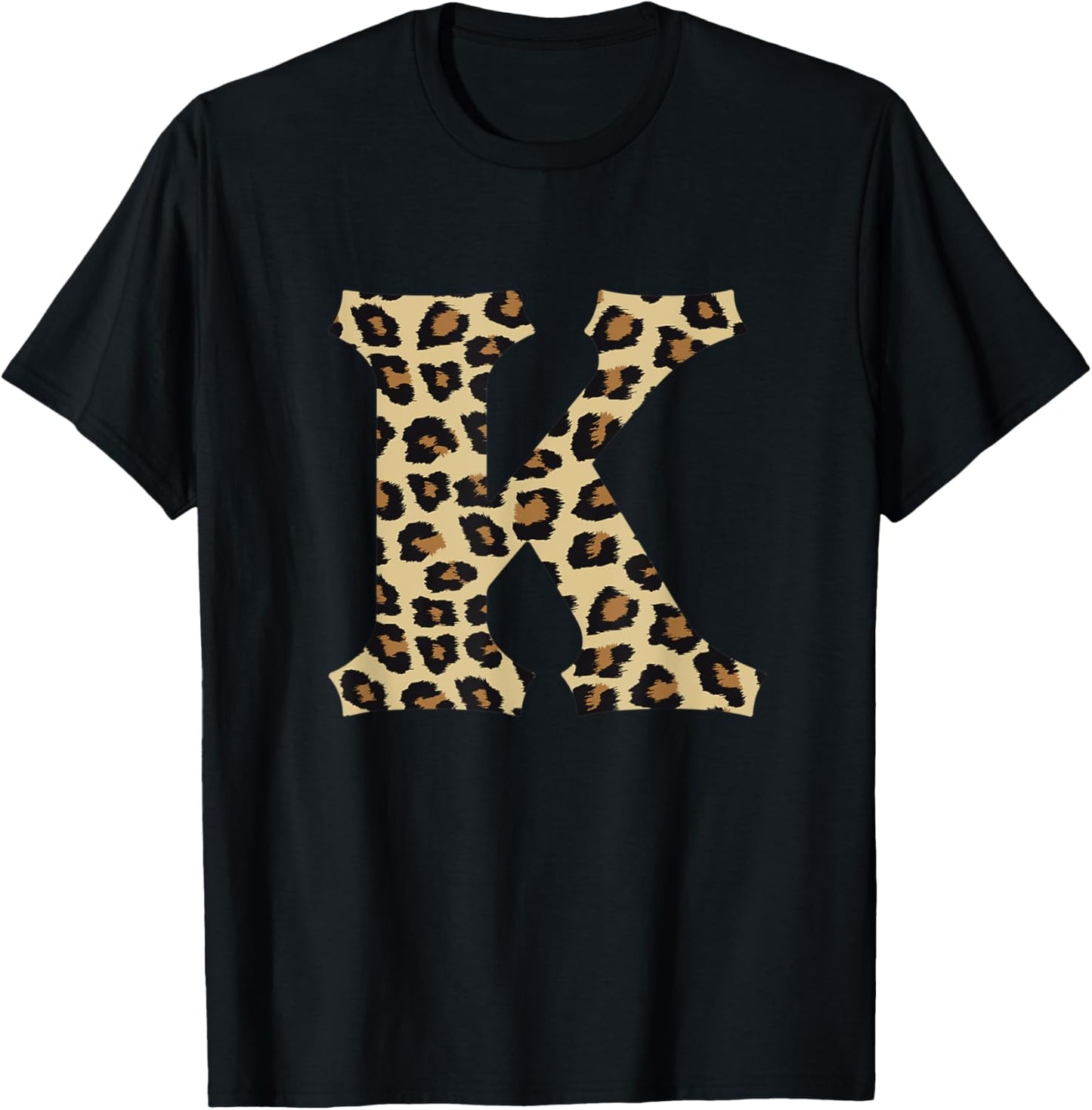Leopard Cheetah Print Letter K Initial Rustic Monogram Gift Apparel Premium Print Gift Ready