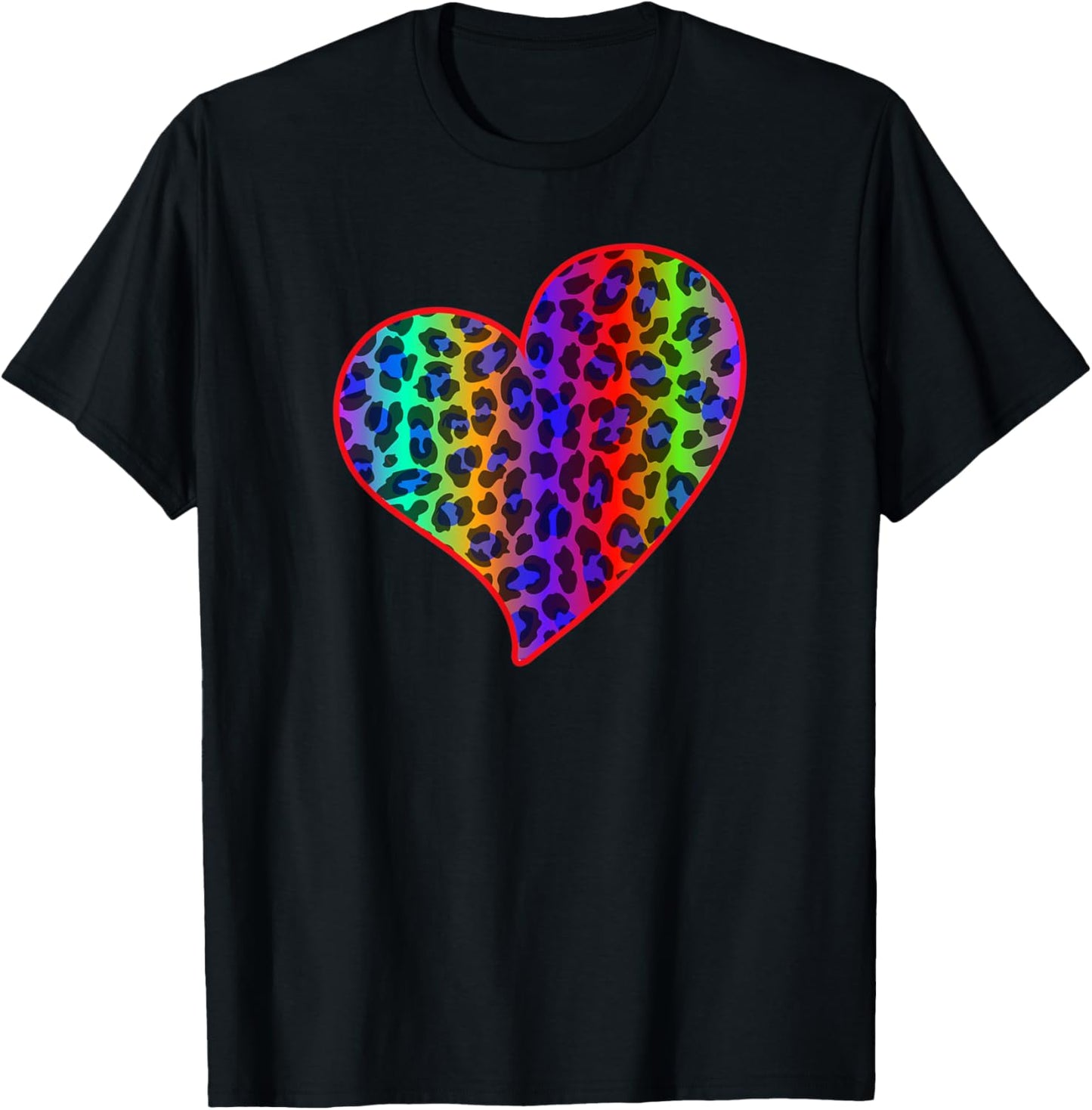 Leopard Print Spots Cheetah Rainbow Heart Love Women Men Apparel Trending US Everyday Wear