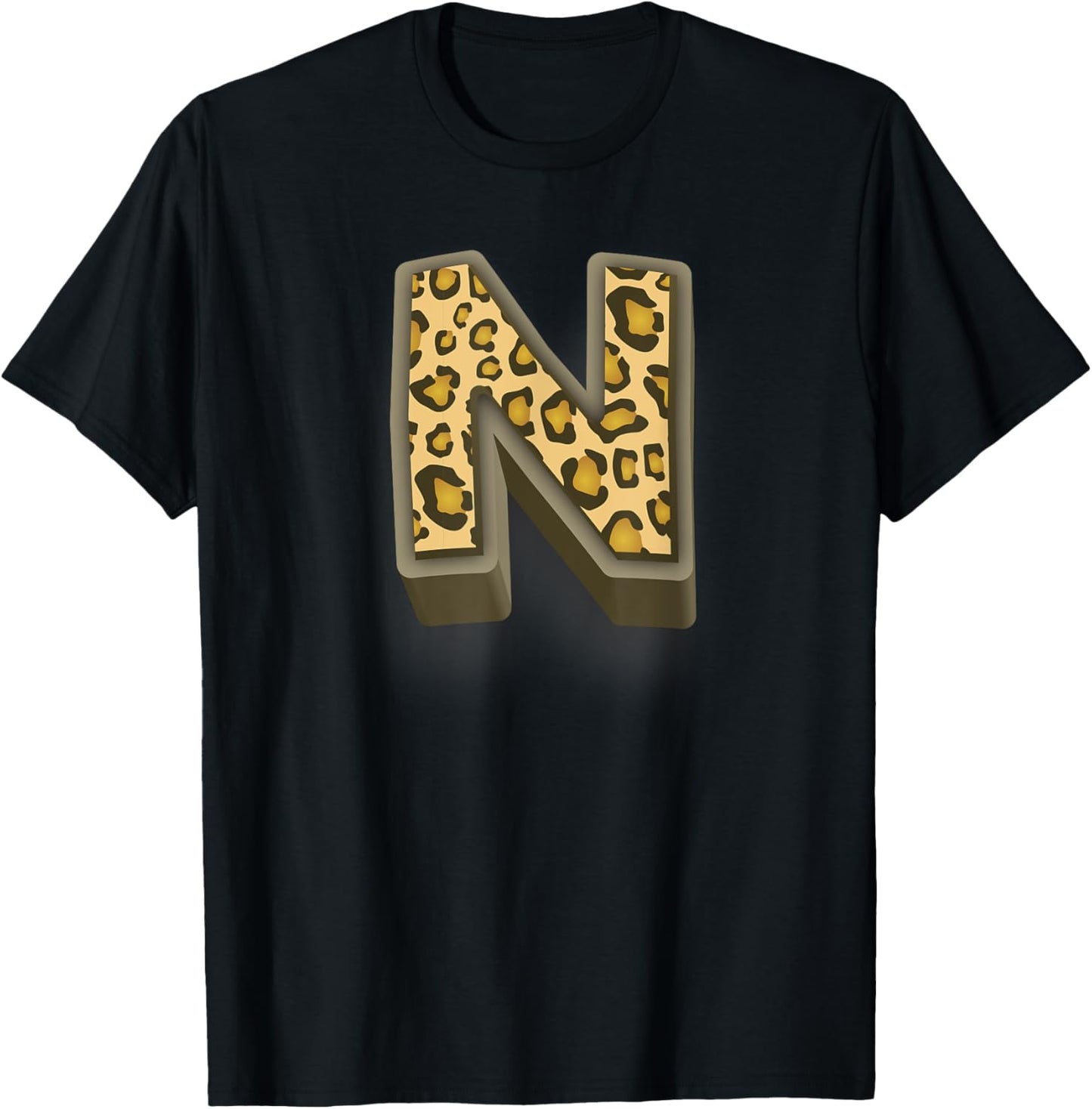 Cute Letter N Initial Name Leopard Cheetah Animal Print Apparel Comfort Fit US Top Pick