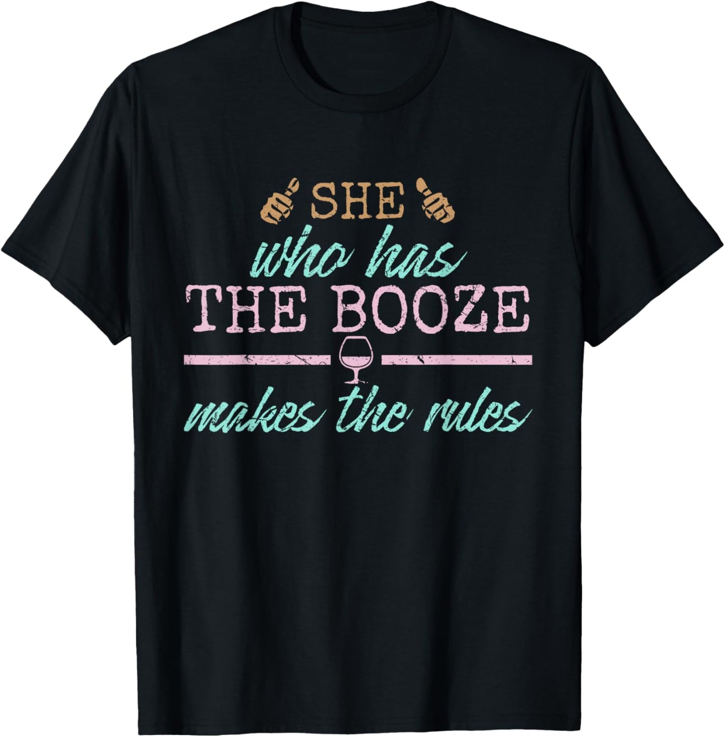Womens She Who Has the Booze Makes the Rules Funny Bartender Apparel | High Search Volume | Comfort Daily Wear