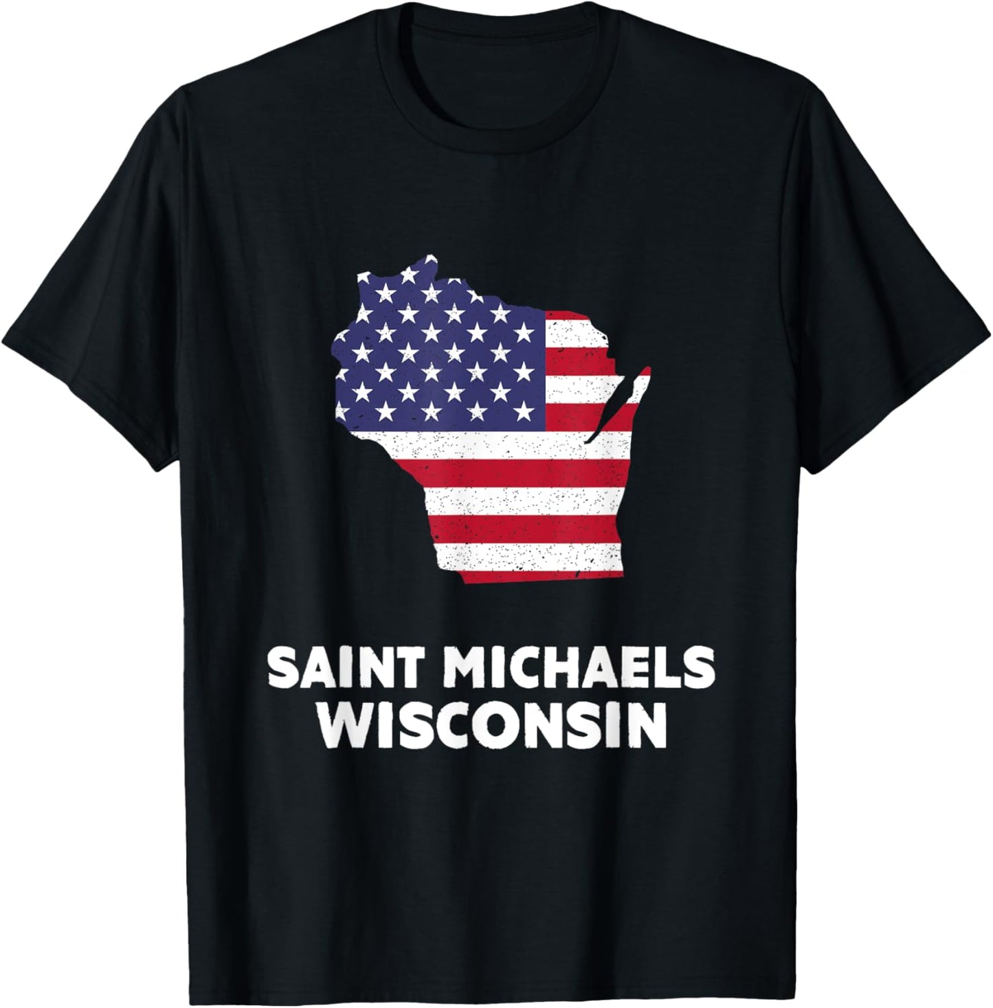Distressed Patriotic USA Flag Saint Michaels, Wisconsin Women Men Apparel | Trending 2025