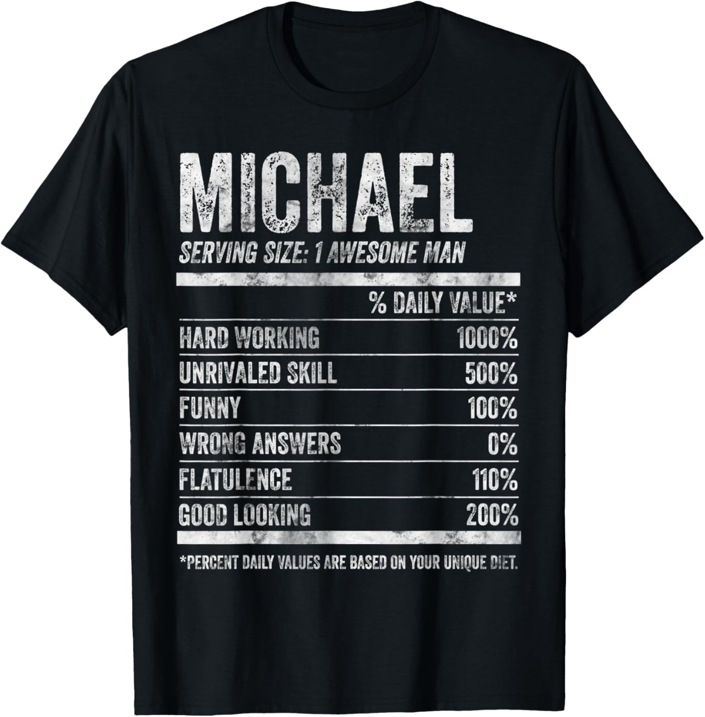 Mens Michael Nutrition Personalized Name Shirt Funny Name Facts T-Shirt | Premium Quality