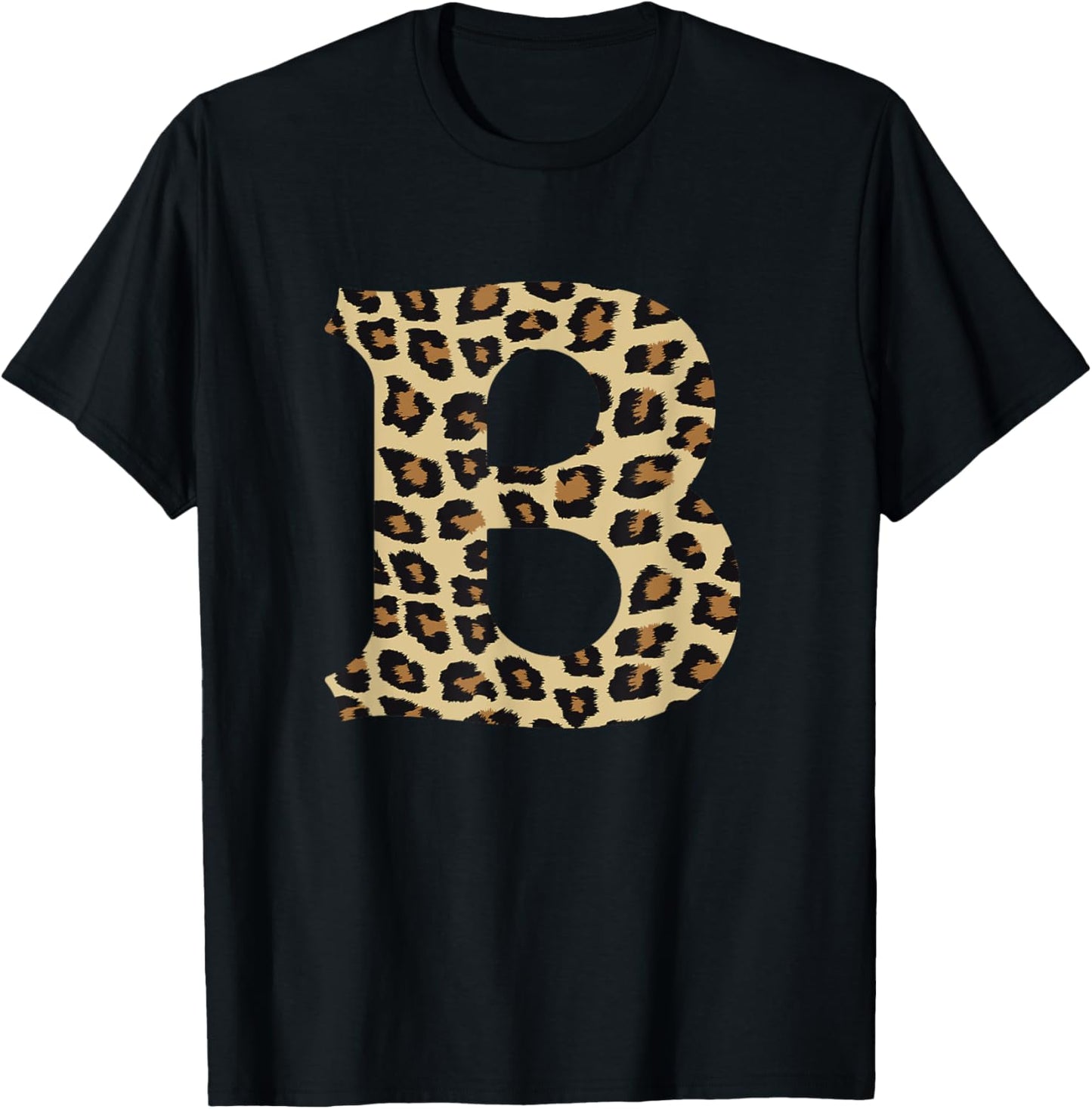 Leopard Cheetah Print Letter B Initial Rustic Monogram Gift Apparel Streetwear Style Everyday Wear